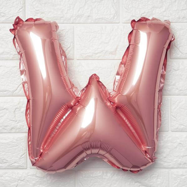 13" Matte Blush Letter and Number Balloons, Mylar Foil Alphabet Balloons - Image 22