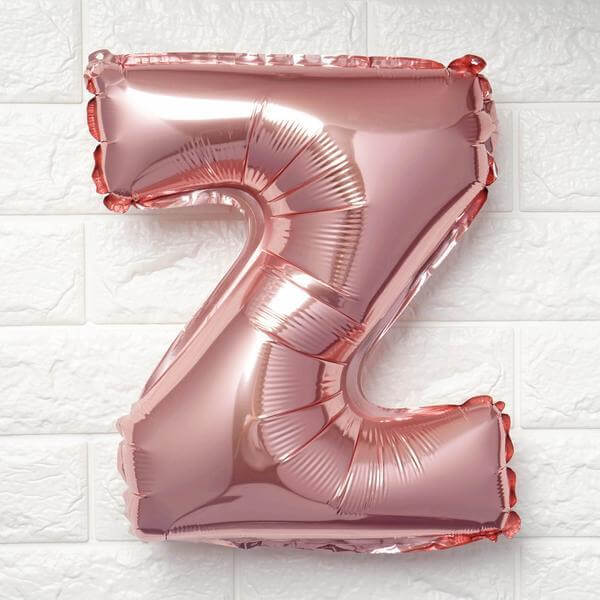 13" Matte Blush Letter and Number Balloons, Mylar Foil Alphabet Balloons - Image 24