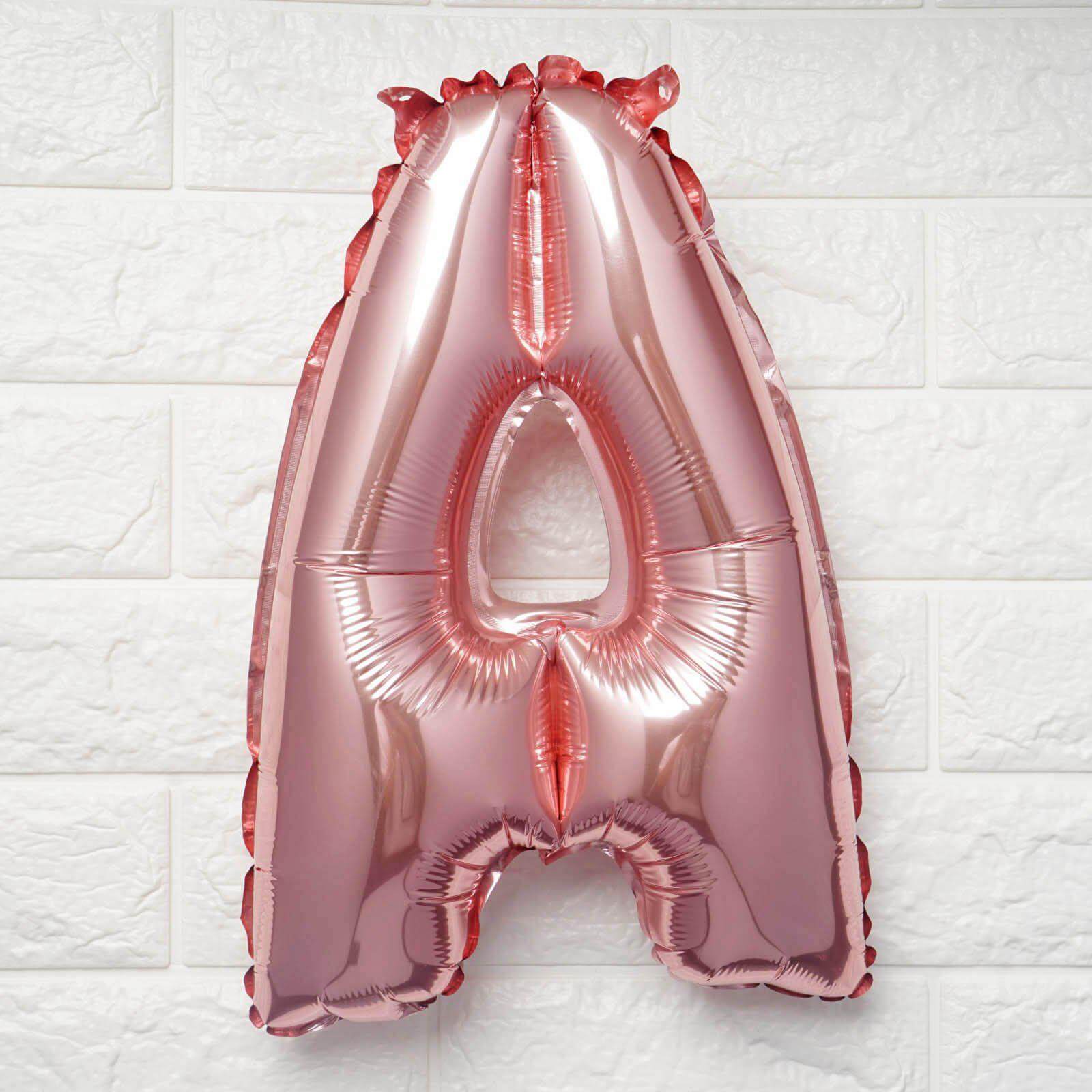 13" Matte Blush Letter and Number Balloons, Mylar Foil Alphabet Balloons - Image 30