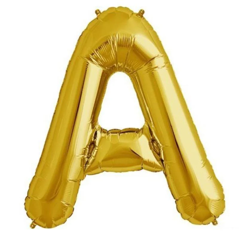 13" Matte Gold Letter and Number Balloons, Mylar Foil Balloons - Image 9