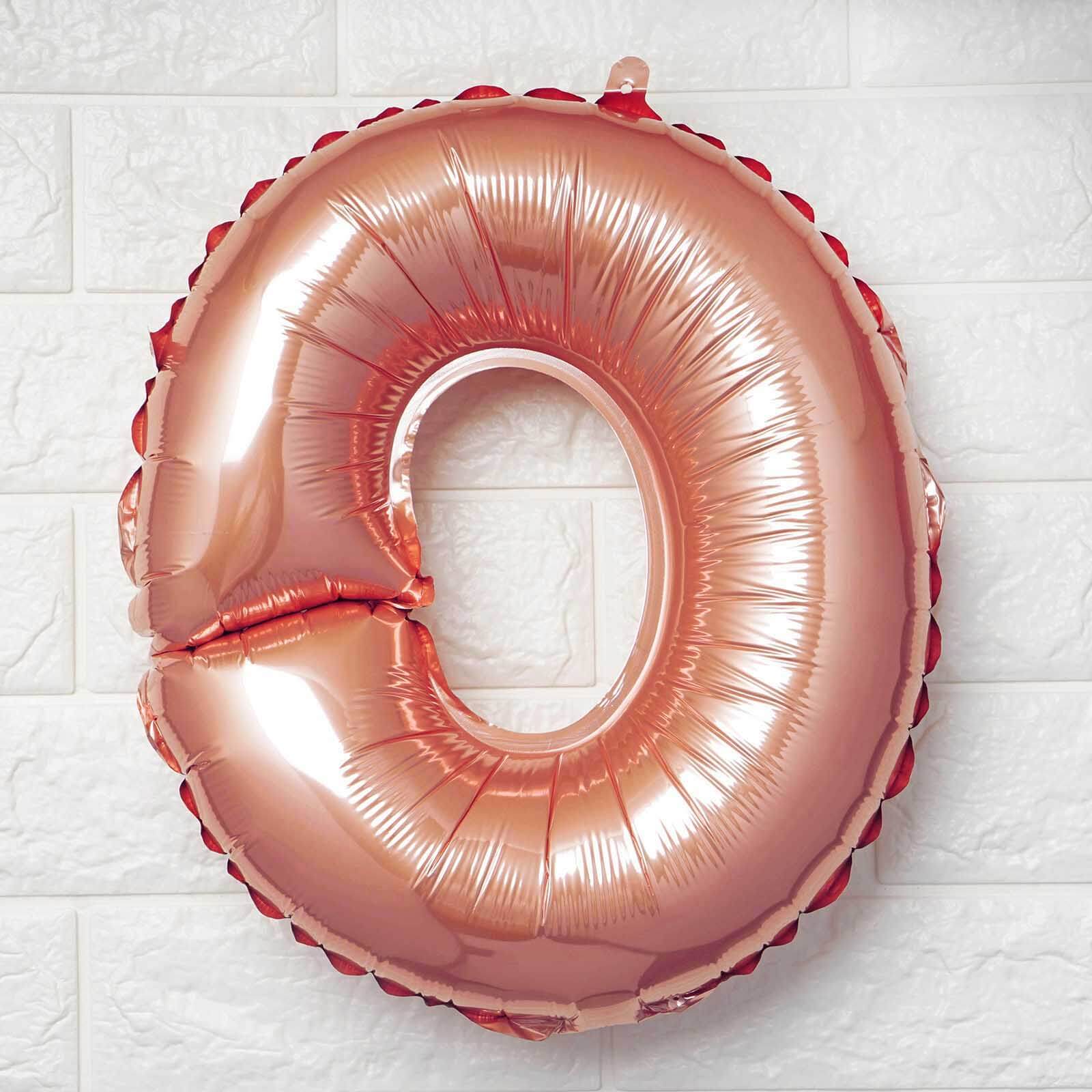 13" Rose Gold Letter Balloons, Metallic Mylar Foil Alphabet Balloons - Image 20