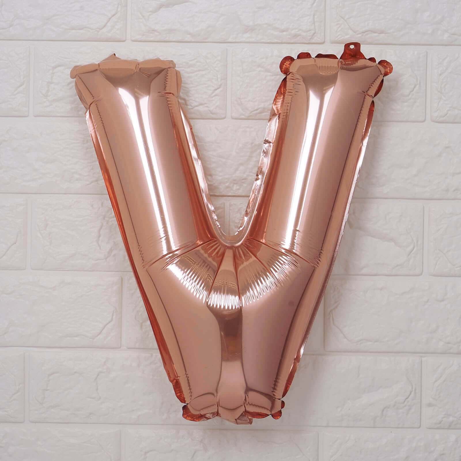 13" Rose Gold Letter Balloons, Metallic Mylar Foil Alphabet Balloons - Image 27