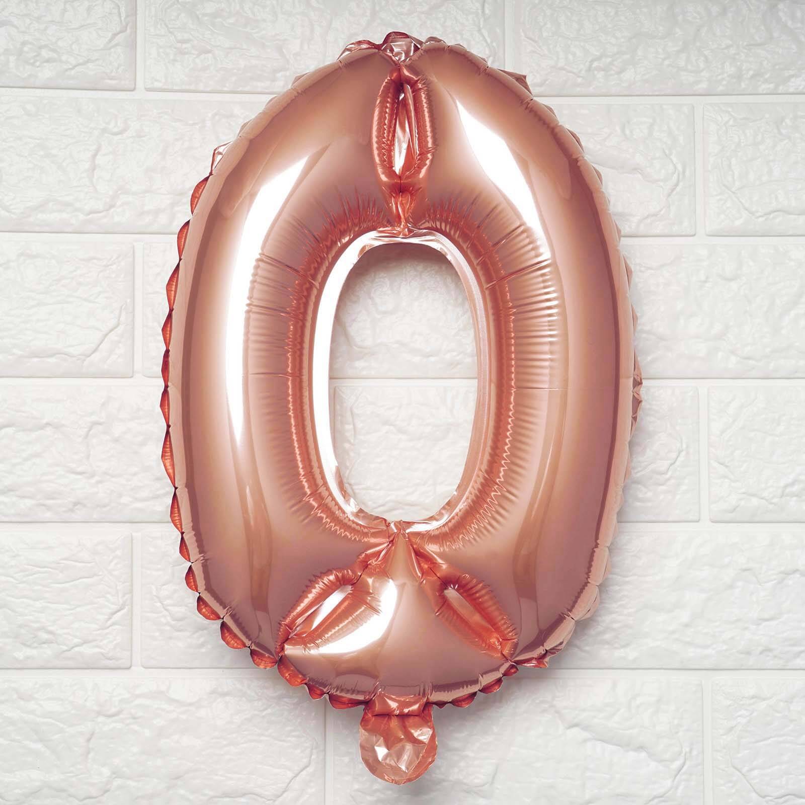 13" Rose Gold Letter Balloons, Metallic Mylar Foil Alphabet Balloons - Image 32