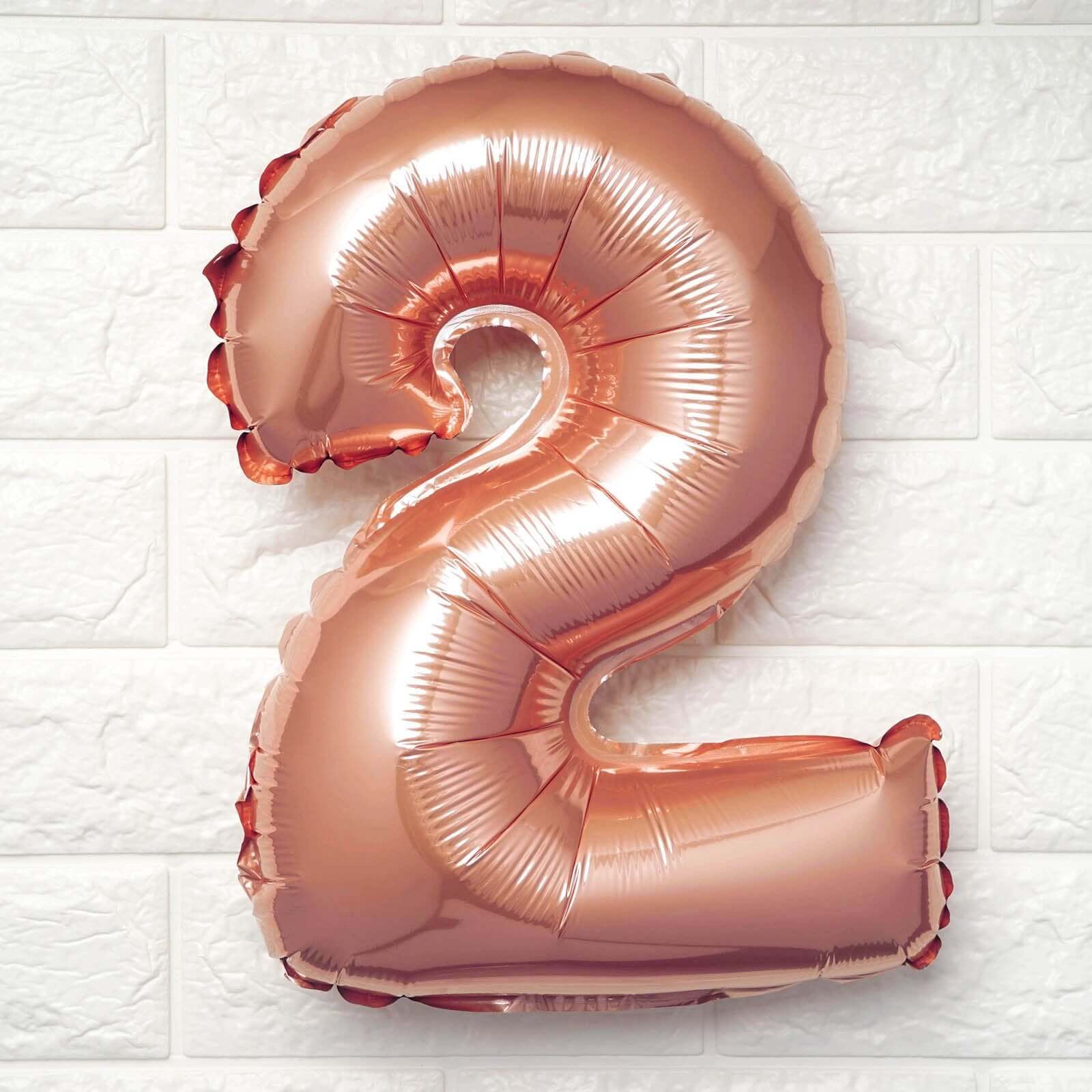 13" Rose Gold Letter Balloons, Metallic Mylar Foil Alphabet Balloons - Image 34