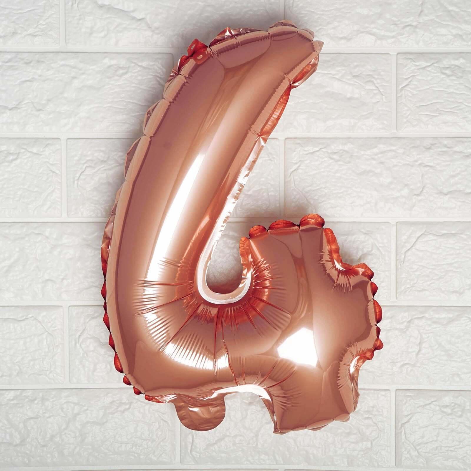 13" Rose Gold Letter Balloons, Metallic Mylar Foil Alphabet Balloons - Image 36