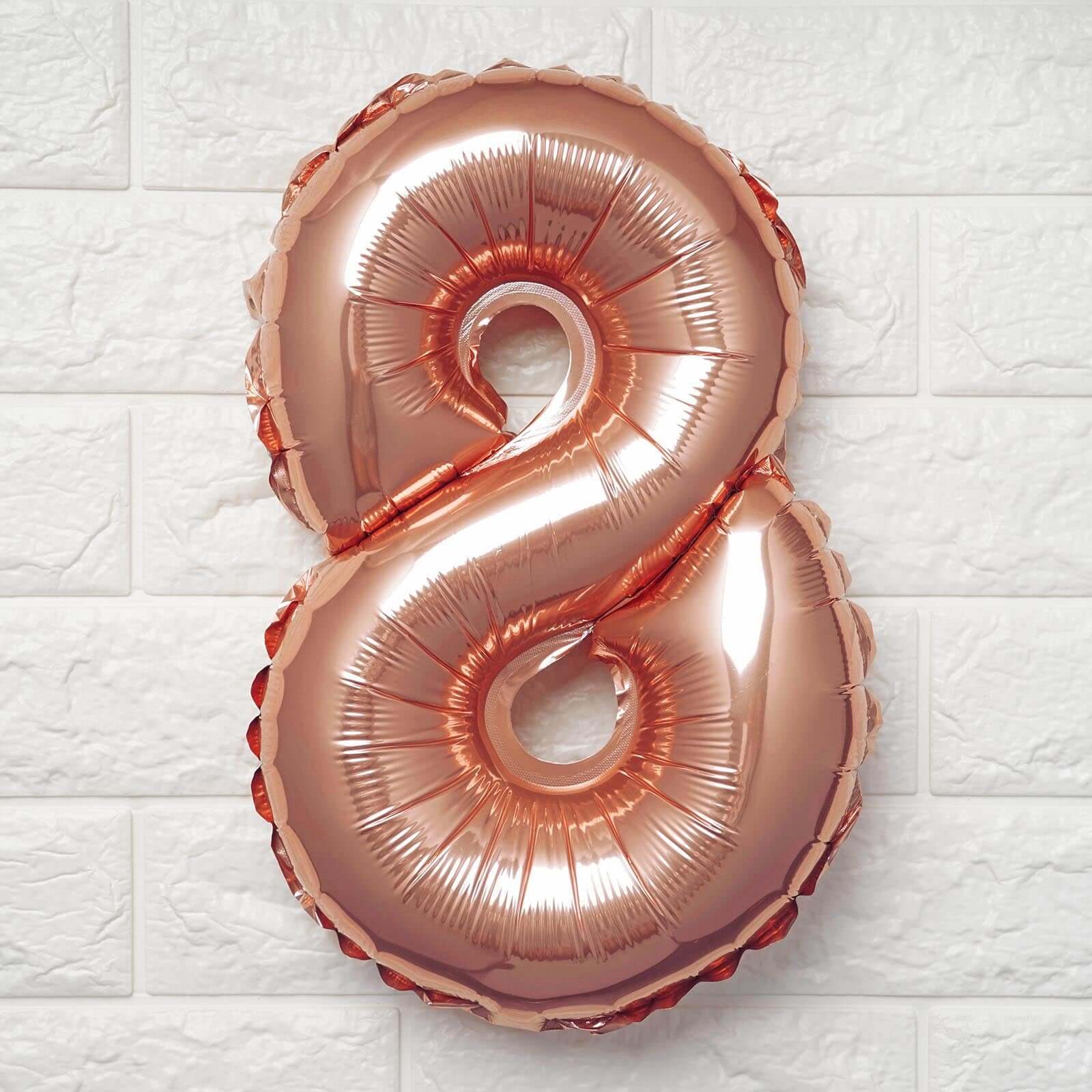 13" Rose Gold Letter Balloons, Metallic Mylar Foil Alphabet Balloons - Image 40