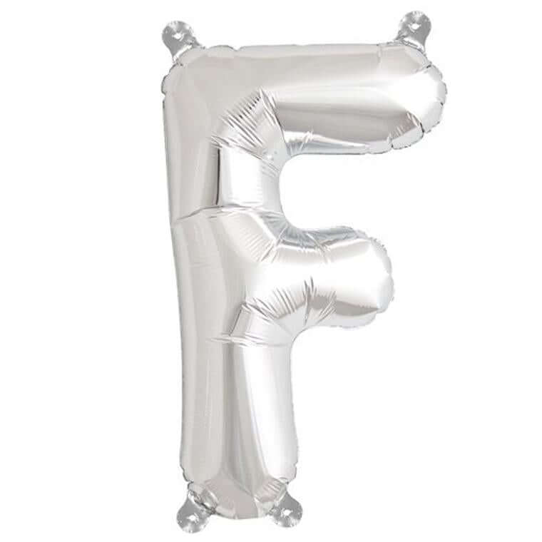 13" Silver Letter & Number Balloons, Shiny Metallic Mylar Foil Alphabet Balloons - Image 15