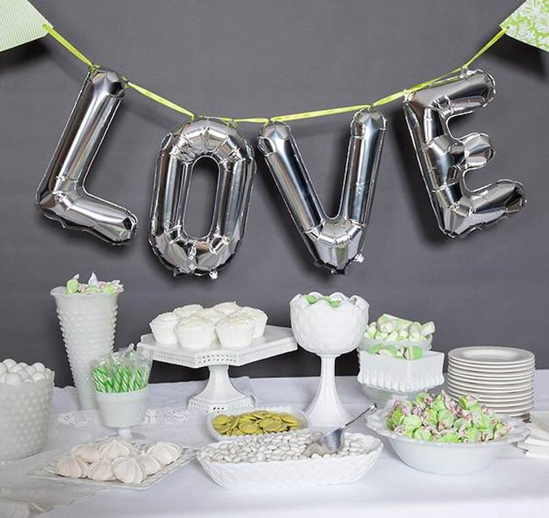 13" Silver Letter & Number Balloons, Shiny Metallic Mylar Foil Alphabet Balloons - Image 17