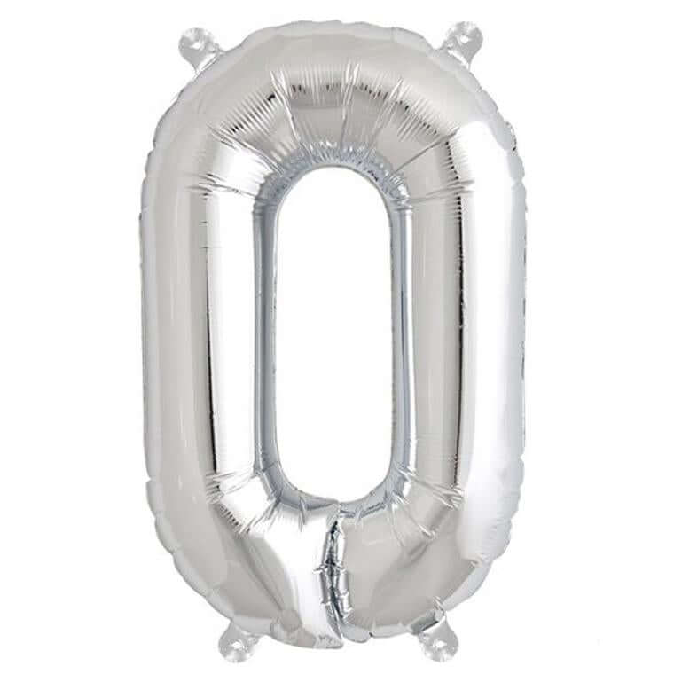 13" Silver Letter & Number Balloons, Shiny Metallic Mylar Foil Alphabet Balloons - Image 25