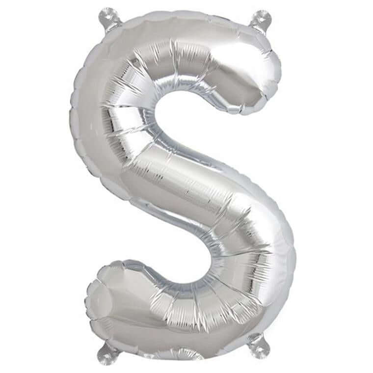 13" Silver Letter & Number Balloons, Shiny Metallic Mylar Foil Alphabet Balloons - Image 29
