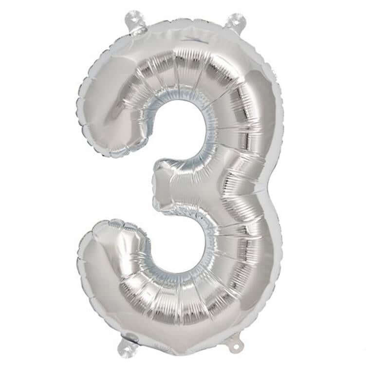 13" Silver Letter & Number Balloons, Shiny Metallic Mylar Foil Alphabet Balloons - Image 40