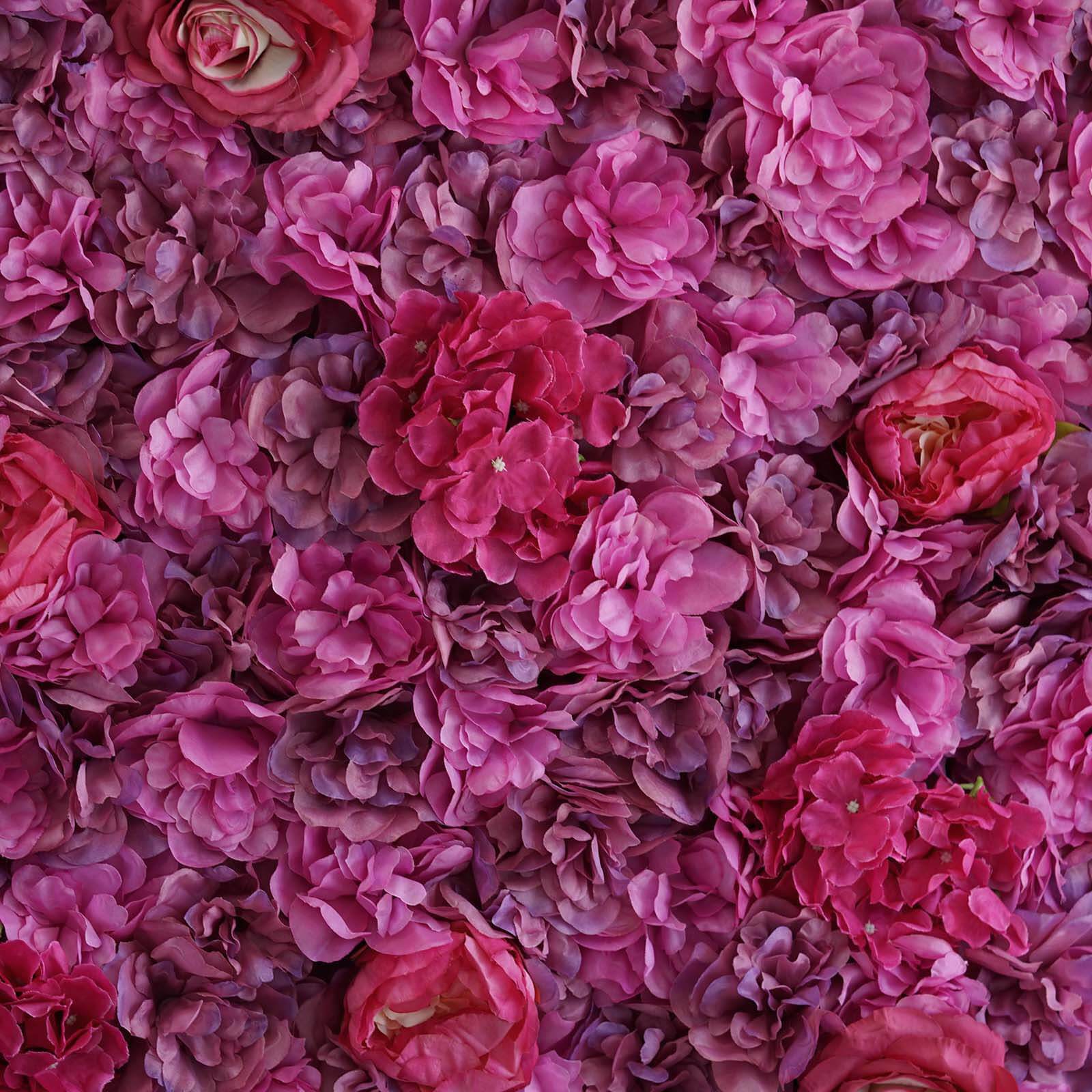 Violet/Purple UV Protected Assorted Flower Wall Mat Backdrop 4 Artificial Panels 13 Sq ft. - Image 2
