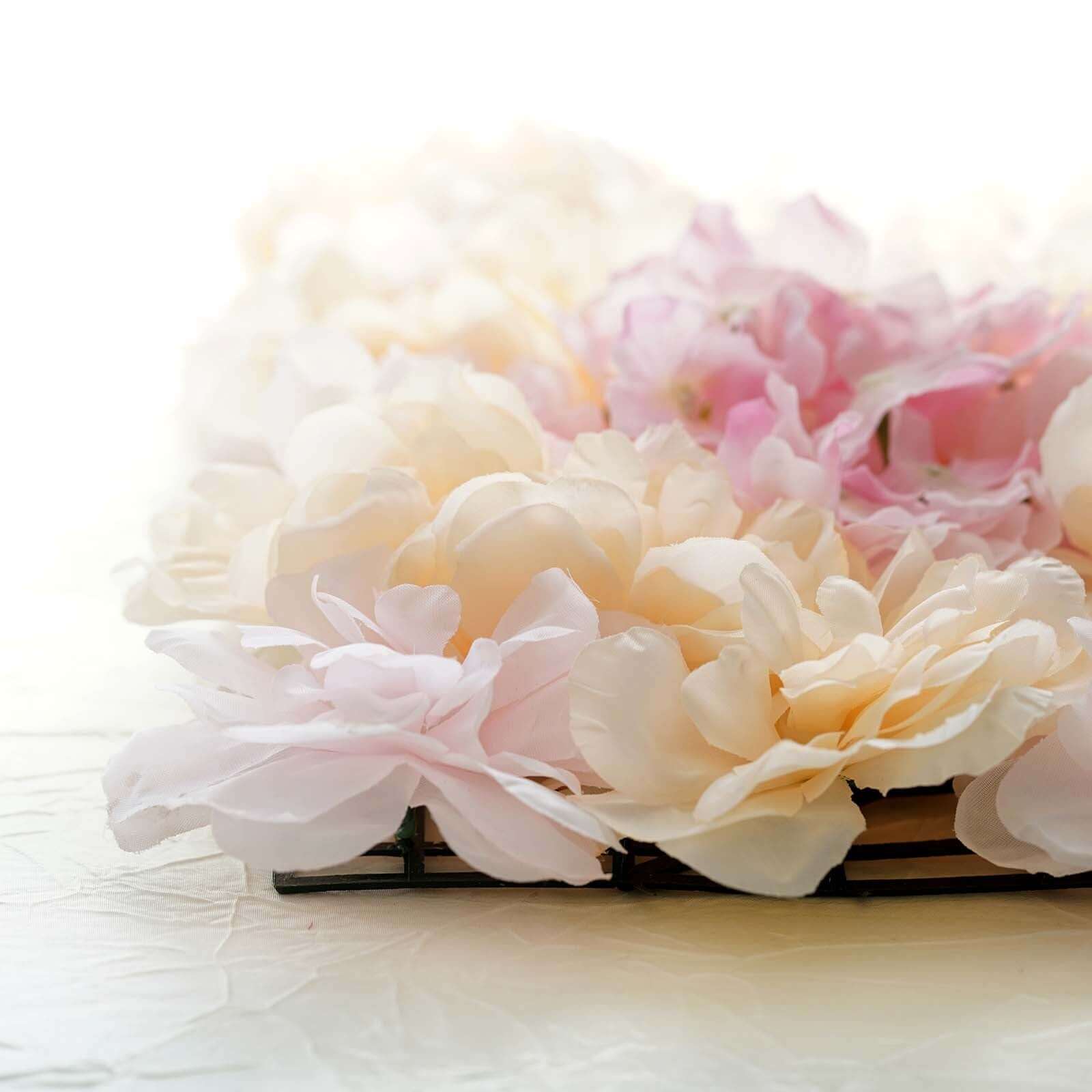 Pink Champagne UV Protected Assorted Flower Wall Mat Backdrop 4 Artificial Panels 13 Sq ft. - Image 5