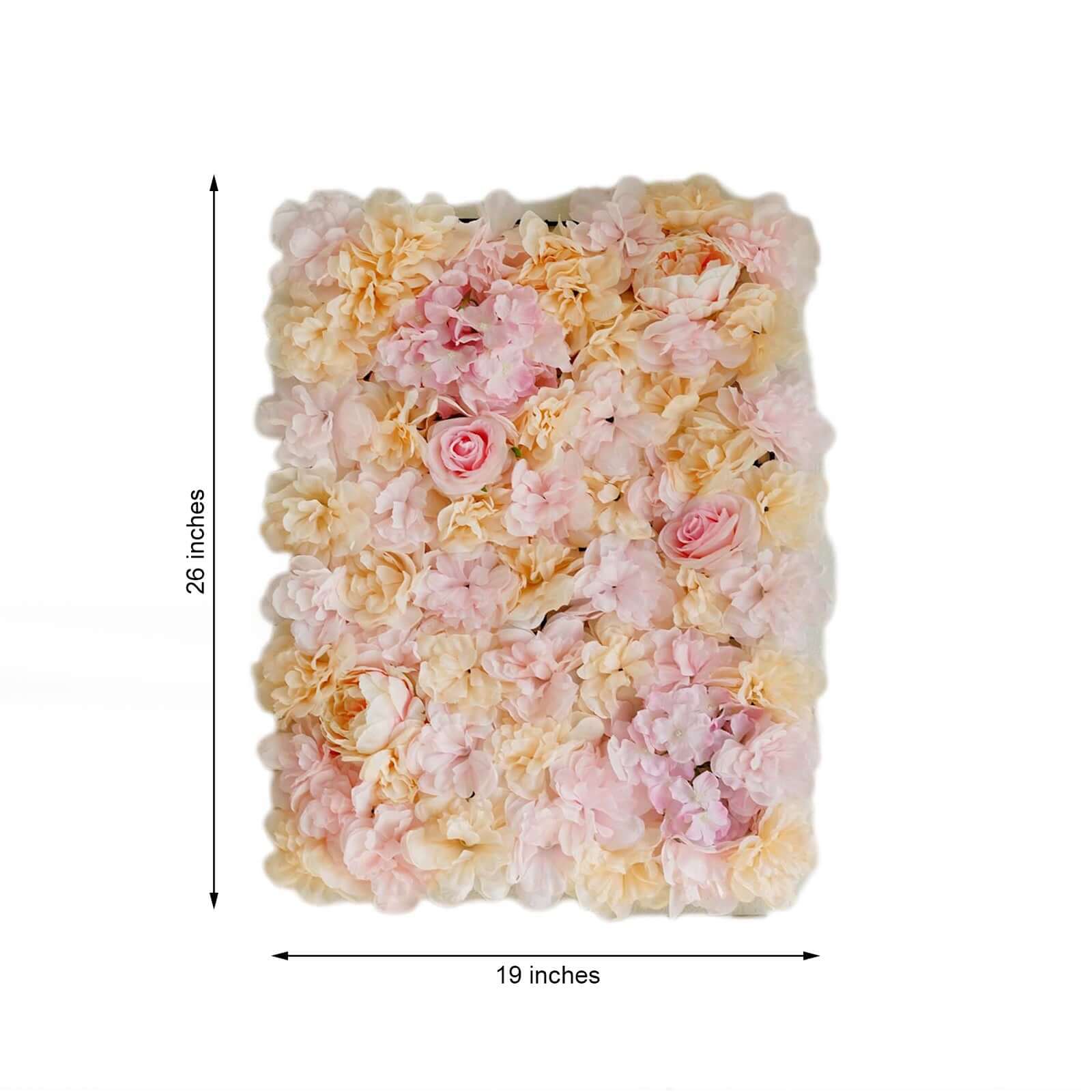 Pink Champagne UV Protected Assorted Flower Wall Mat Backdrop 4 Artificial Panels 13 Sq ft. - Image 7