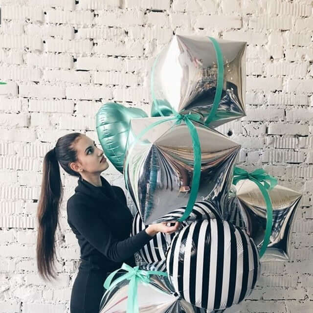 Gold Cube Mylar Balloons, 4D Square Foil Balloons 14" - Image 8