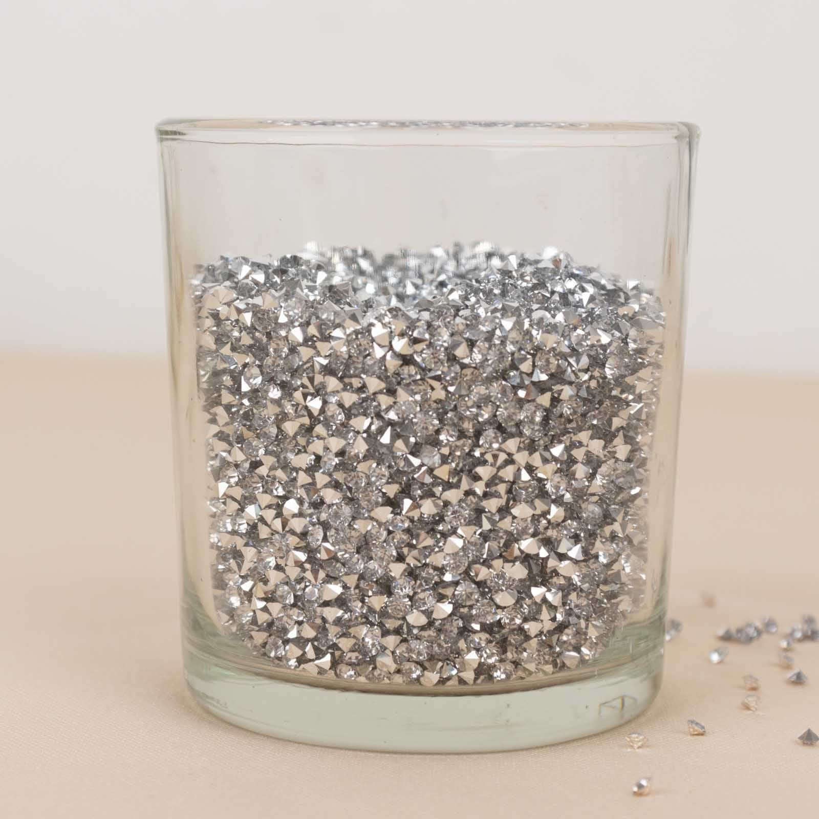 14400 Pcs Faux Diamond Rhinestone Vase Fillers 3mm, Silver Wedding Table Scatter Gems - Sparkling Decorative Design - Image 2