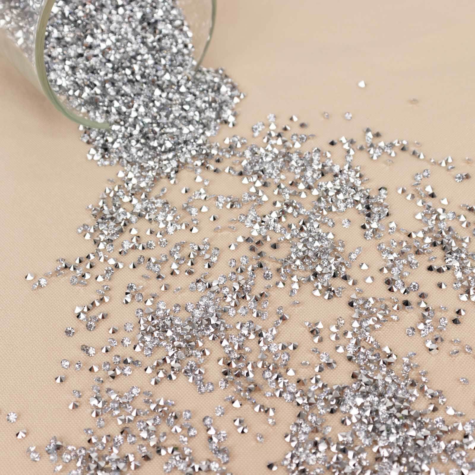 14400 Pcs Faux Diamond Rhinestone Vase Fillers 3mm, Silver Wedding Table Scatter Gems - Sparkling Decorative Design - Image 3
