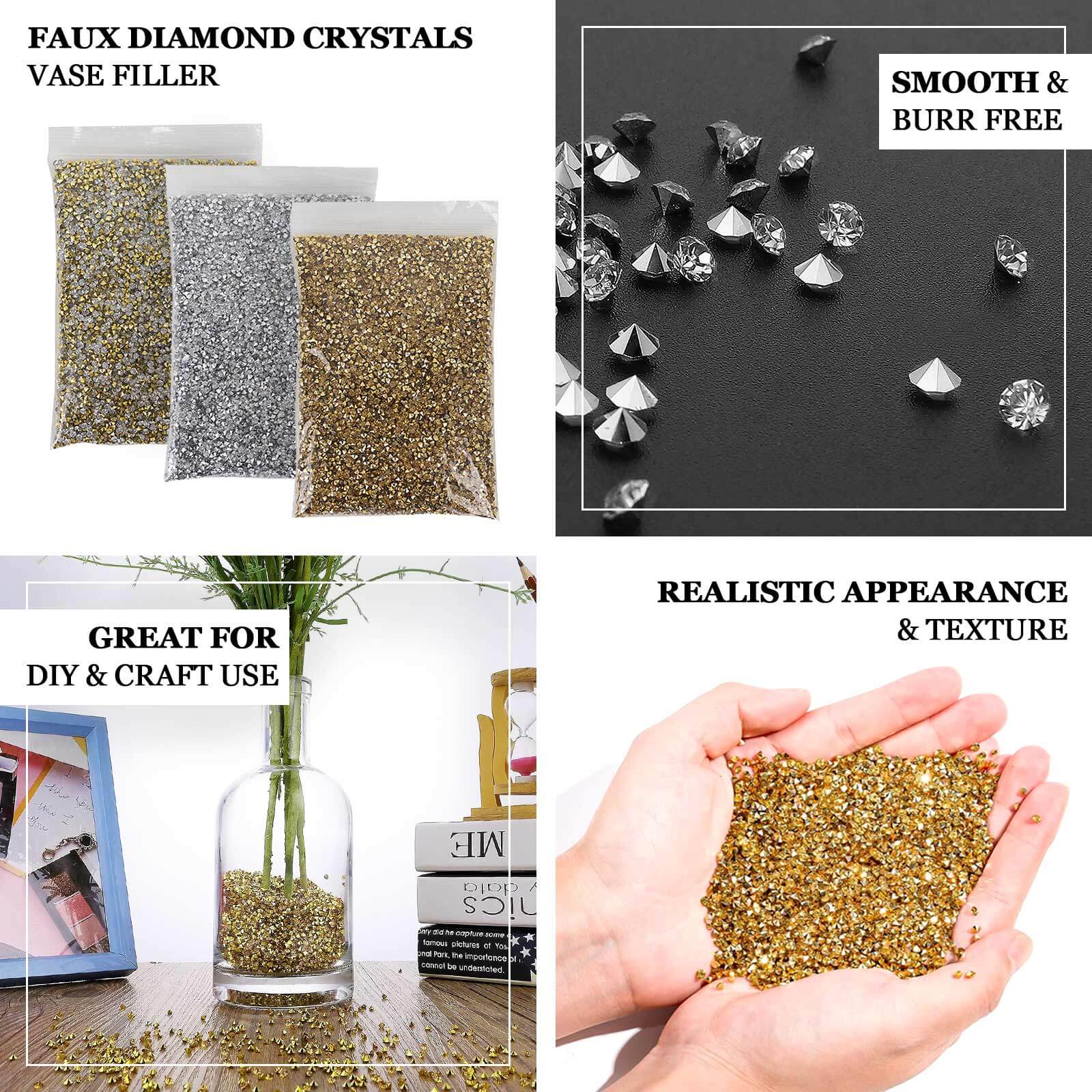 14400 Pcs Faux Diamond Rhinestone Vase Fillers 3mm, Silver Wedding Table Scatter Gems - Sparkling Decorative Design - Image 4