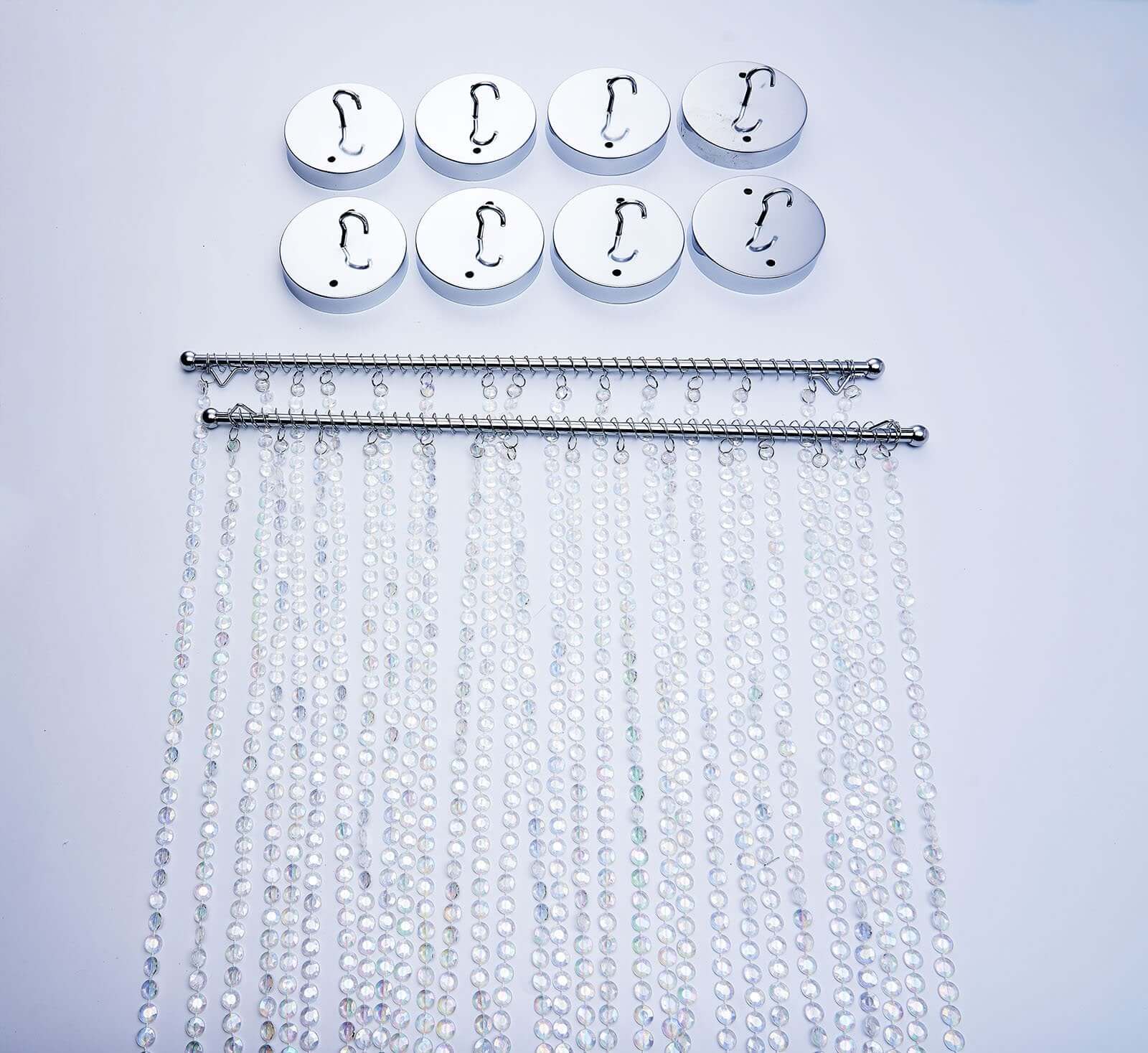 15 Strands Crystal Beaded Ceiling Garland String Drape Curtains and Hanging Kit 15ft - Image 5