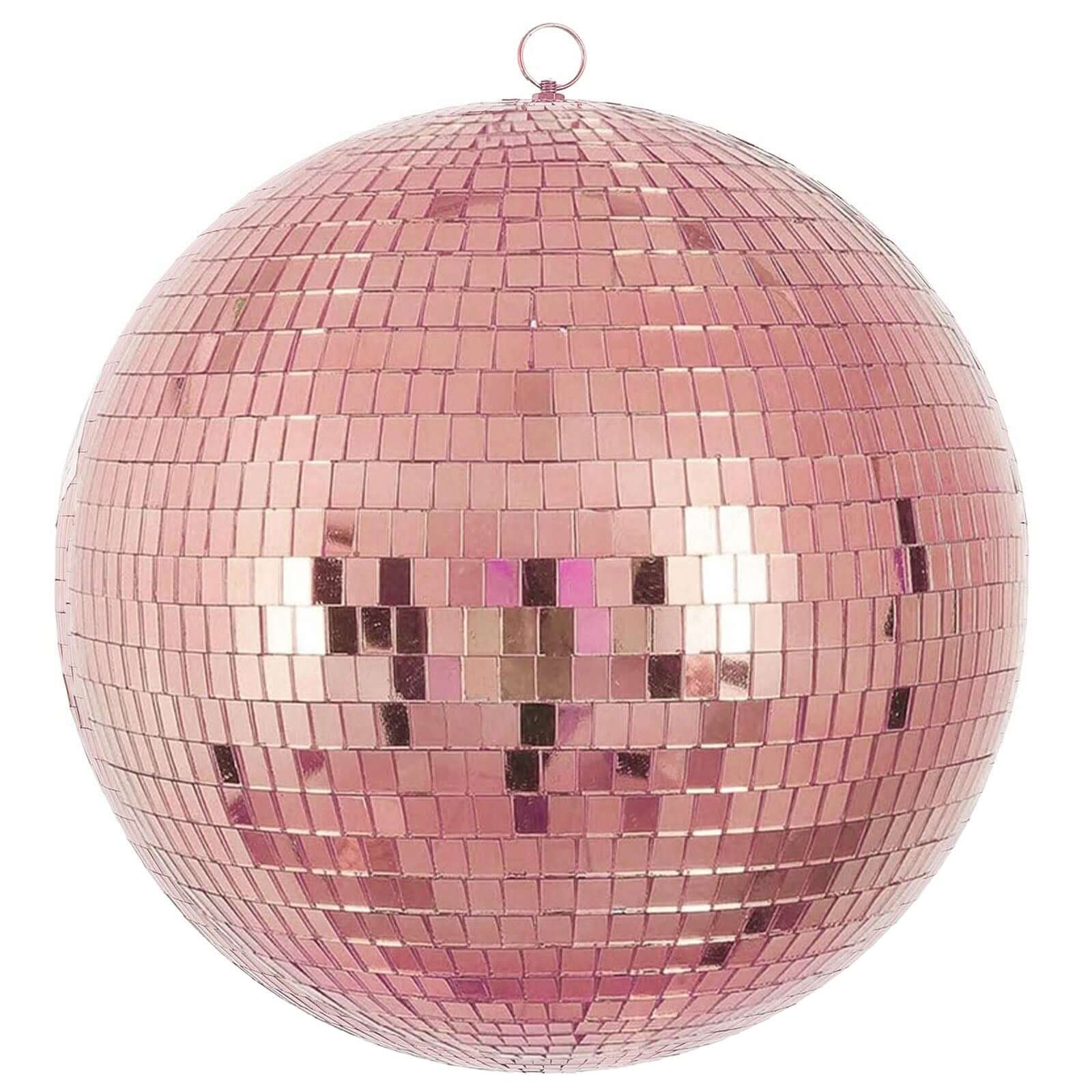 Large Rose Gold Foam Disco Mirror Ball With Hanging Swivel Ring, Holiday Party Decor 16" - Image 7