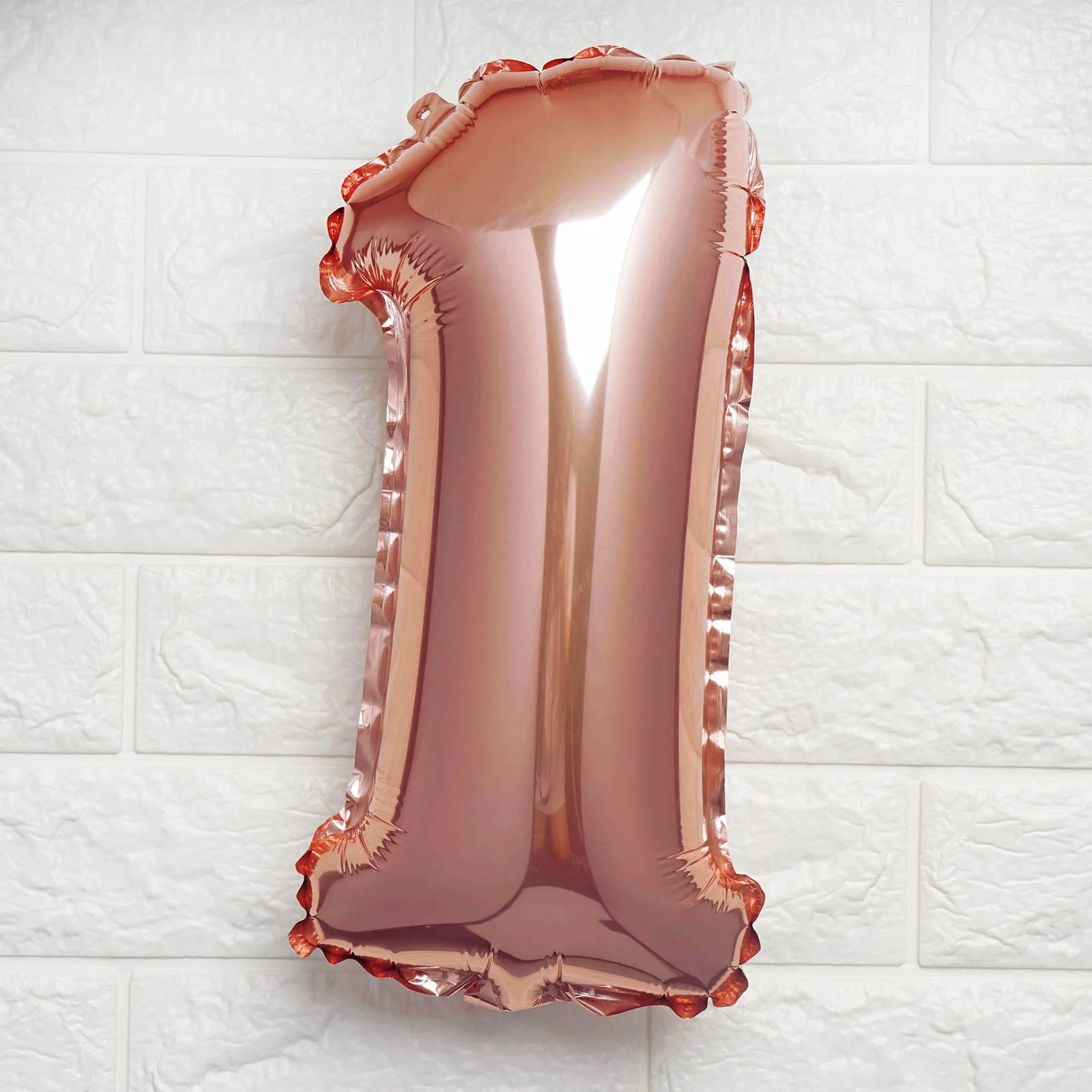 Metallic Rose Gold Mylar Foil 0-9 Number Balloons 13" - Image 3