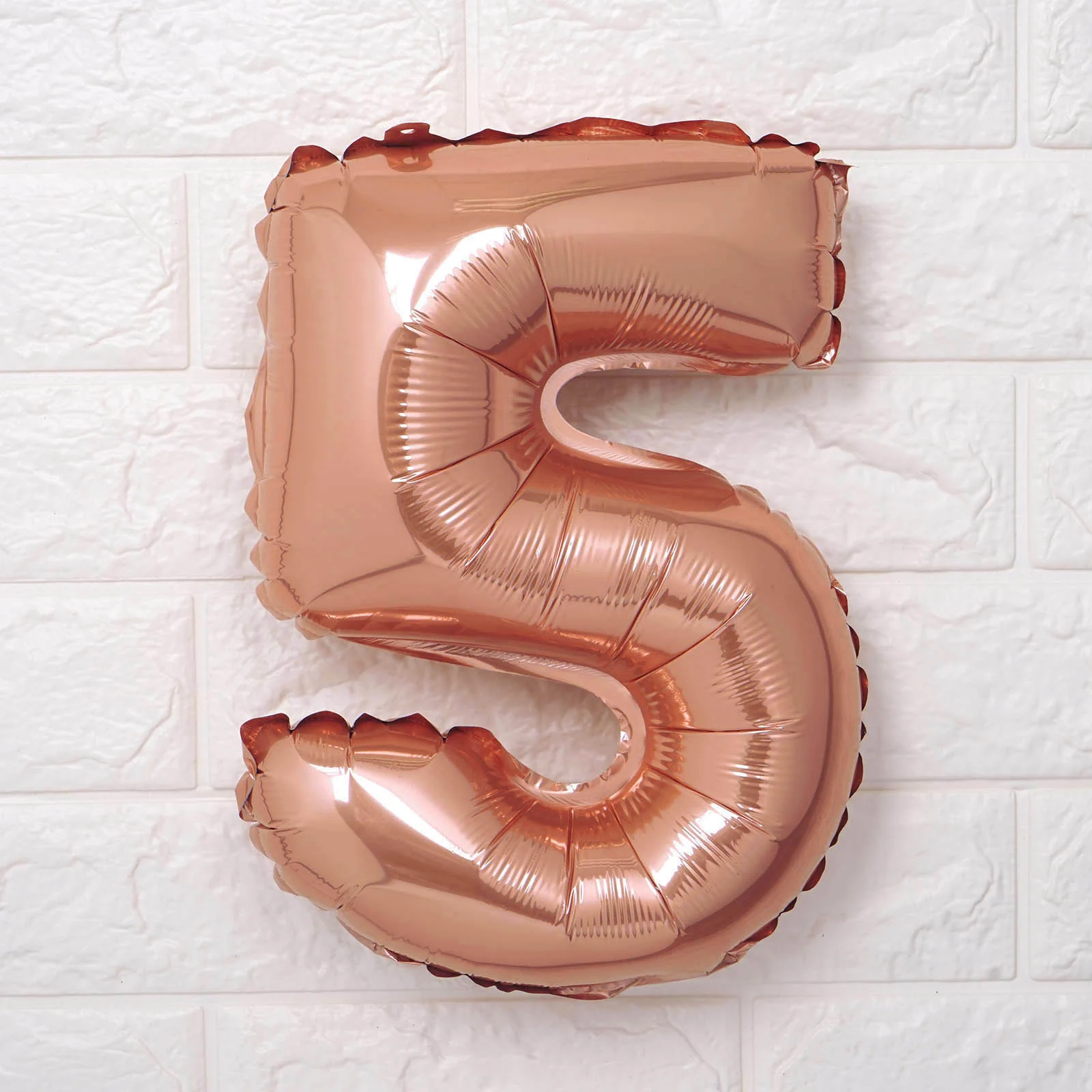 Metallic Rose Gold Mylar Foil 0-9 Number Balloons 13" - Image 9
