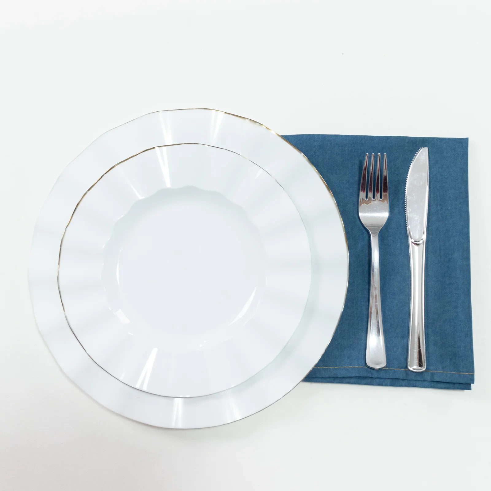 5-Pack Denim Blue Polyester Cloth Napkins 17”x17” with Faux Denim Design, Wrinkle & Stain Resistant for Events - Image 9
