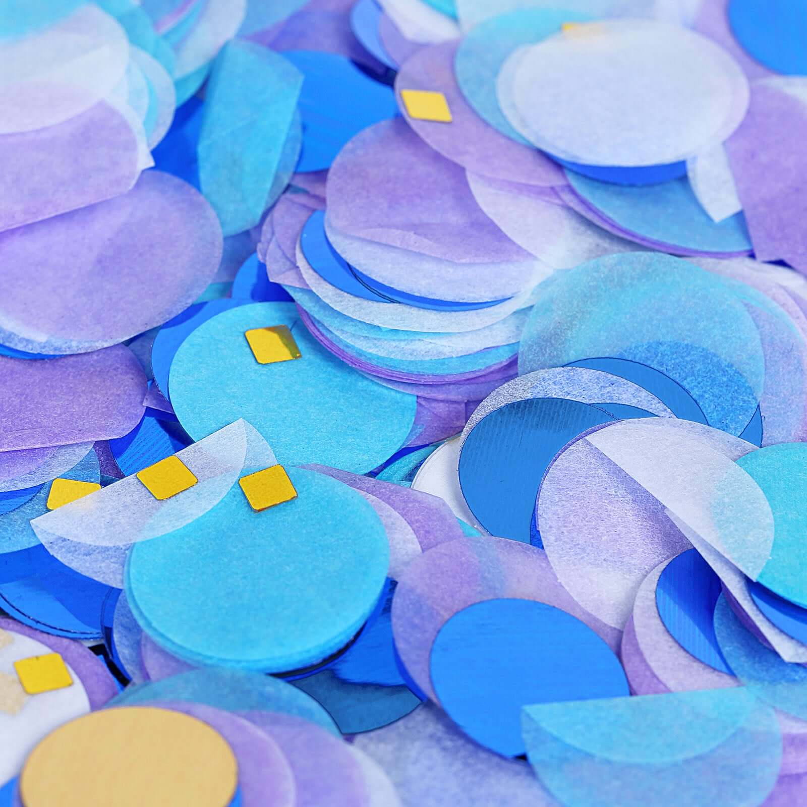 18G Bag Purple Theme Tissue Paper and Foil Table Confetti Mix, Blue, Gold, Purple, Royal Blue, and White Balloon Confetti Decor - Festive Design - Image 8