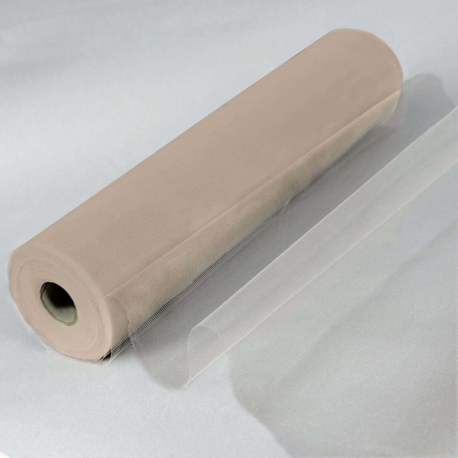 Taupe Tulle Fabric Bolt, Sheer Fabric Spool Roll For Crafts 18"x100 Yards - Image 5