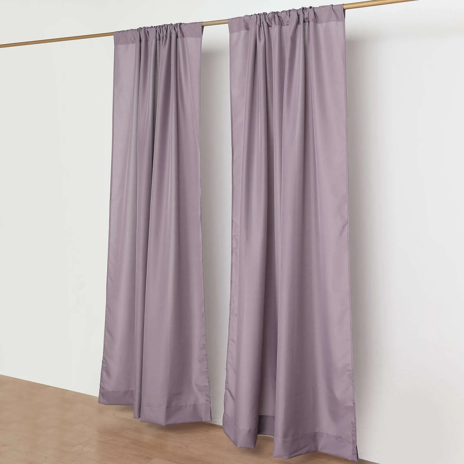 2 Pack 5ftx8ft Violet Amethyst Polyester Backdrop Drape Curtains With Rod Pockets, Event Divider Panels 130GSM - Image 3