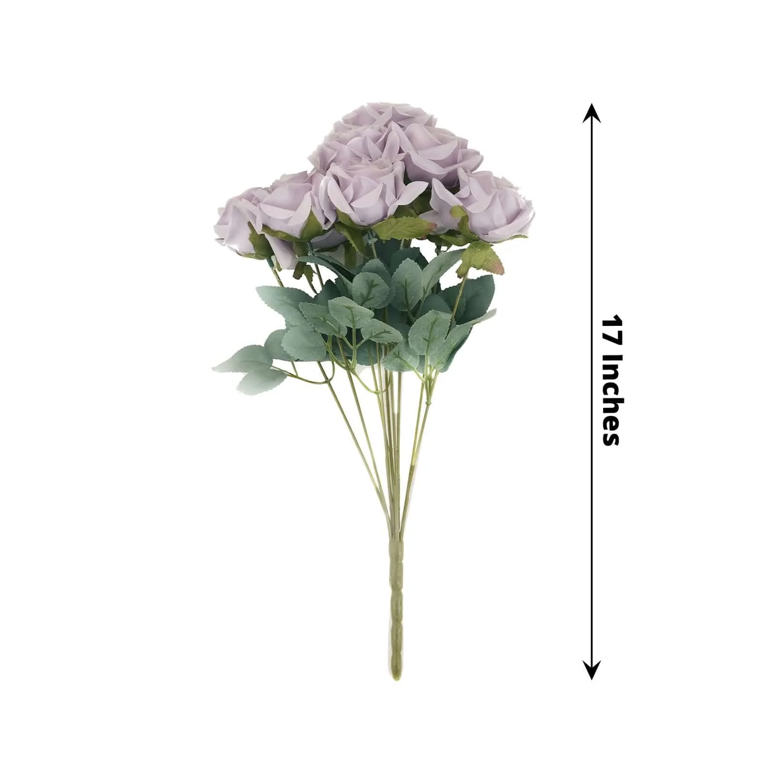 2 Bouquets Lavender Lilac Real Touch Artificial Silk Rose Flower Bushes 17" - Image 3