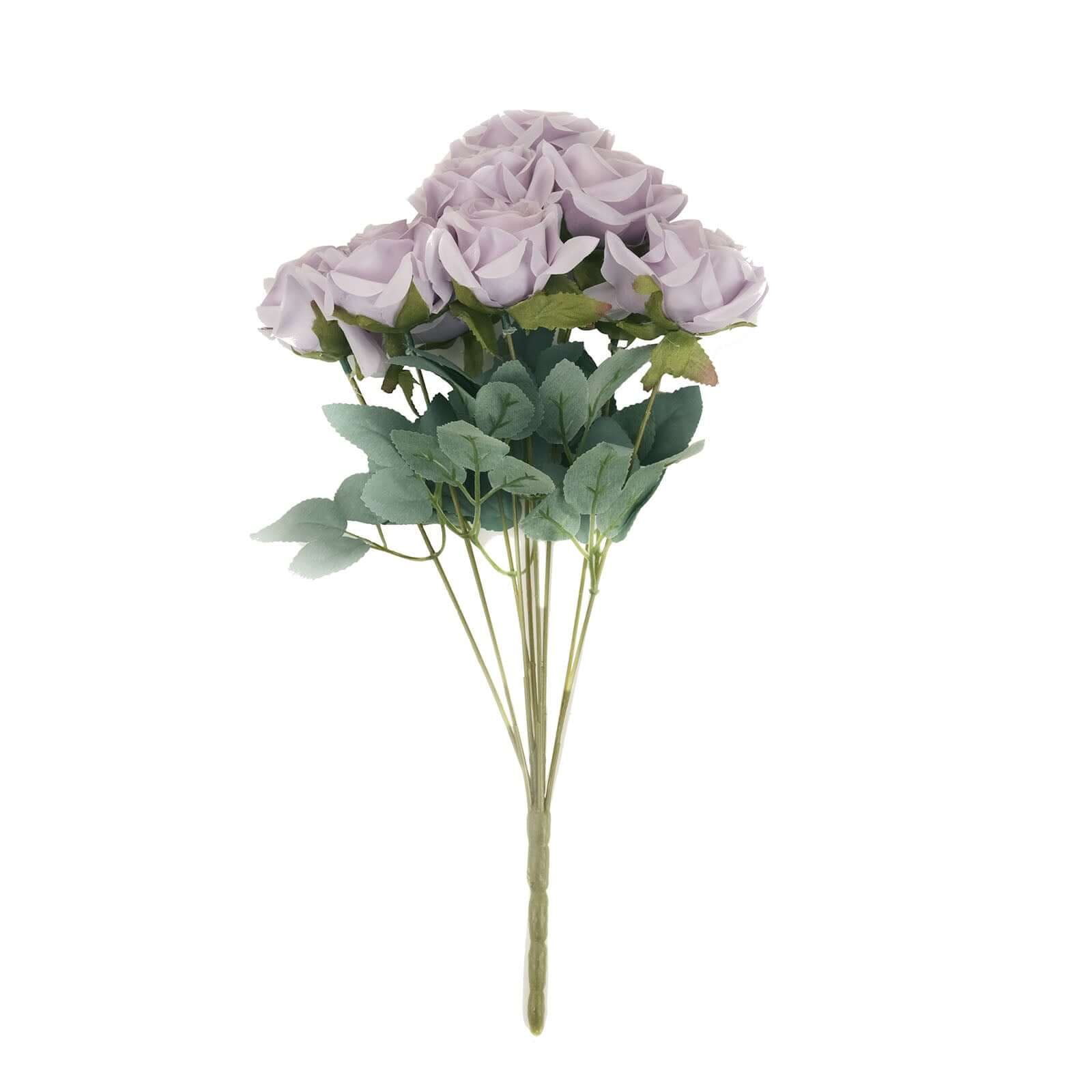 2 Bouquets Lavender Lilac Real Touch Artificial Silk Rose Flower Bushes 17" - Image 7