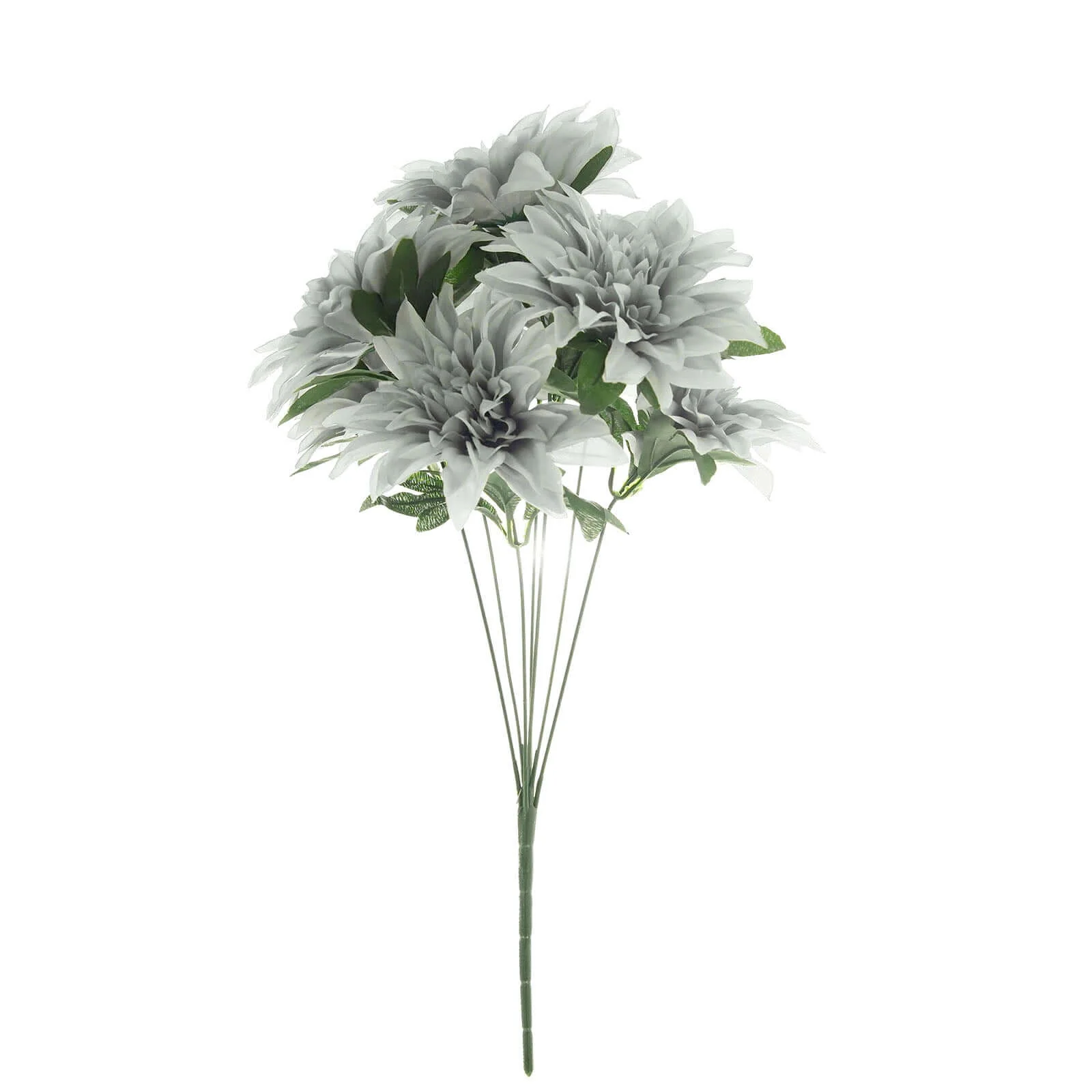 2 Bouquets Silver Artificial Silk Dahlia Flower Spray Bushes 20" - Image 7