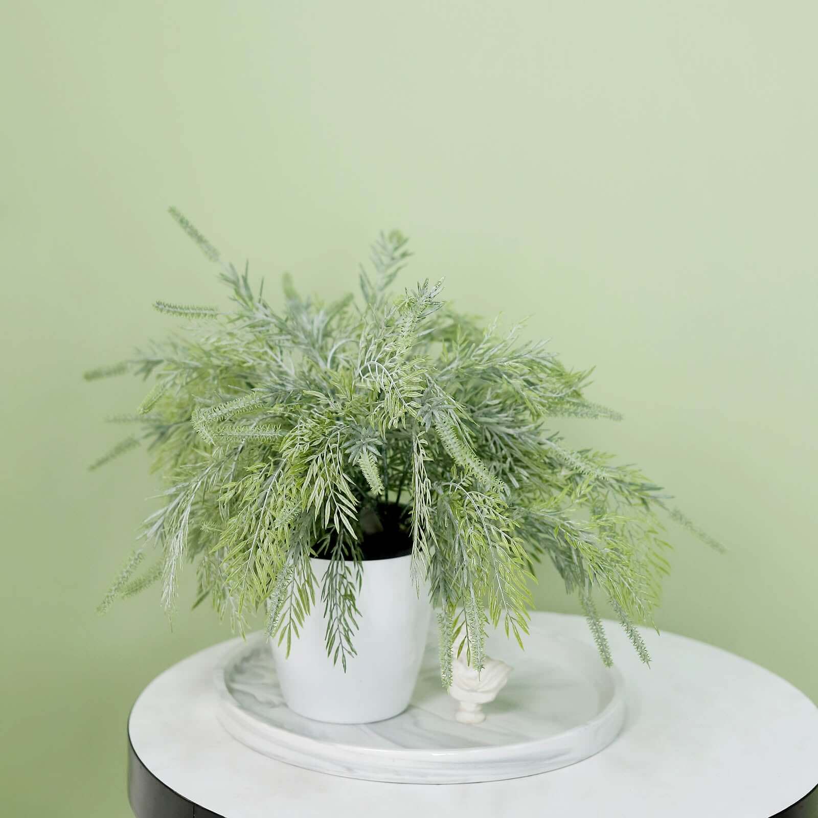 2 Bushes Artificial Sagebrush Fern Stems, Indoor Faux Plants 15"
