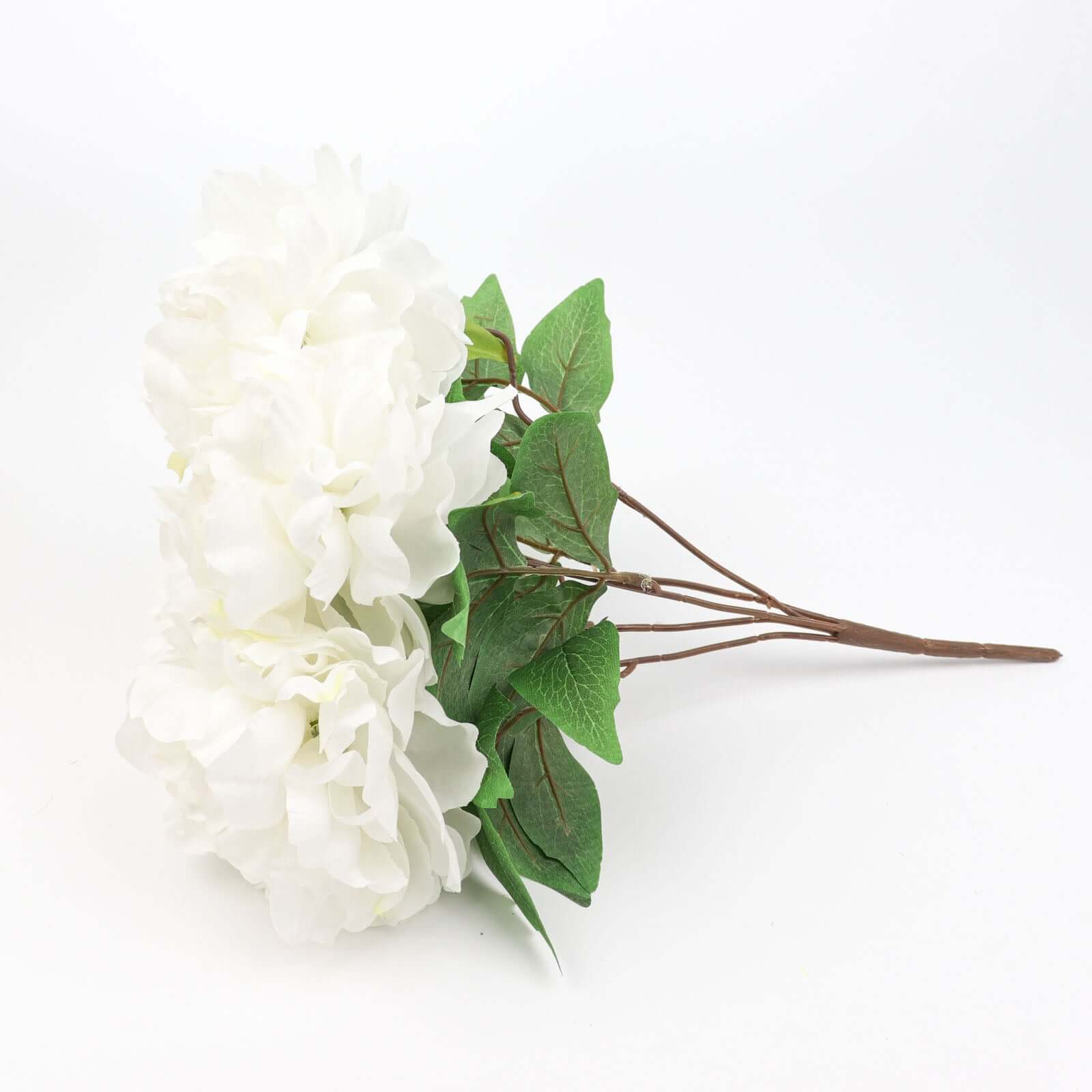 2 Bushes White Artificial Silk Peony Flower Bouquets, Real Touch Peonies Spray 17" - Image 6