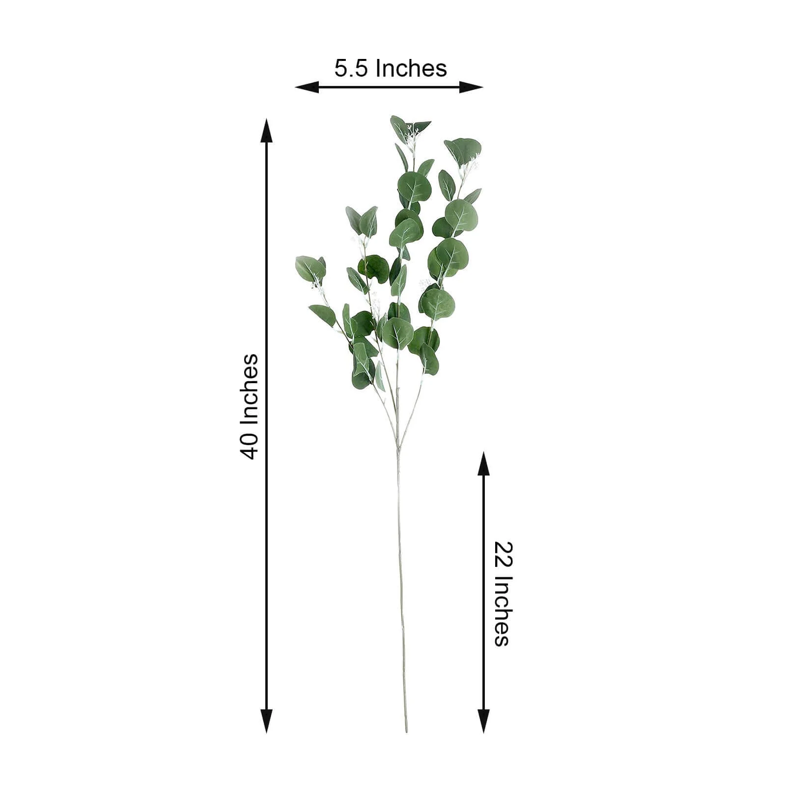 2 Bushes Green Artificial Eucalyptus Branches, Faux Plants 40" Tall - Image 3