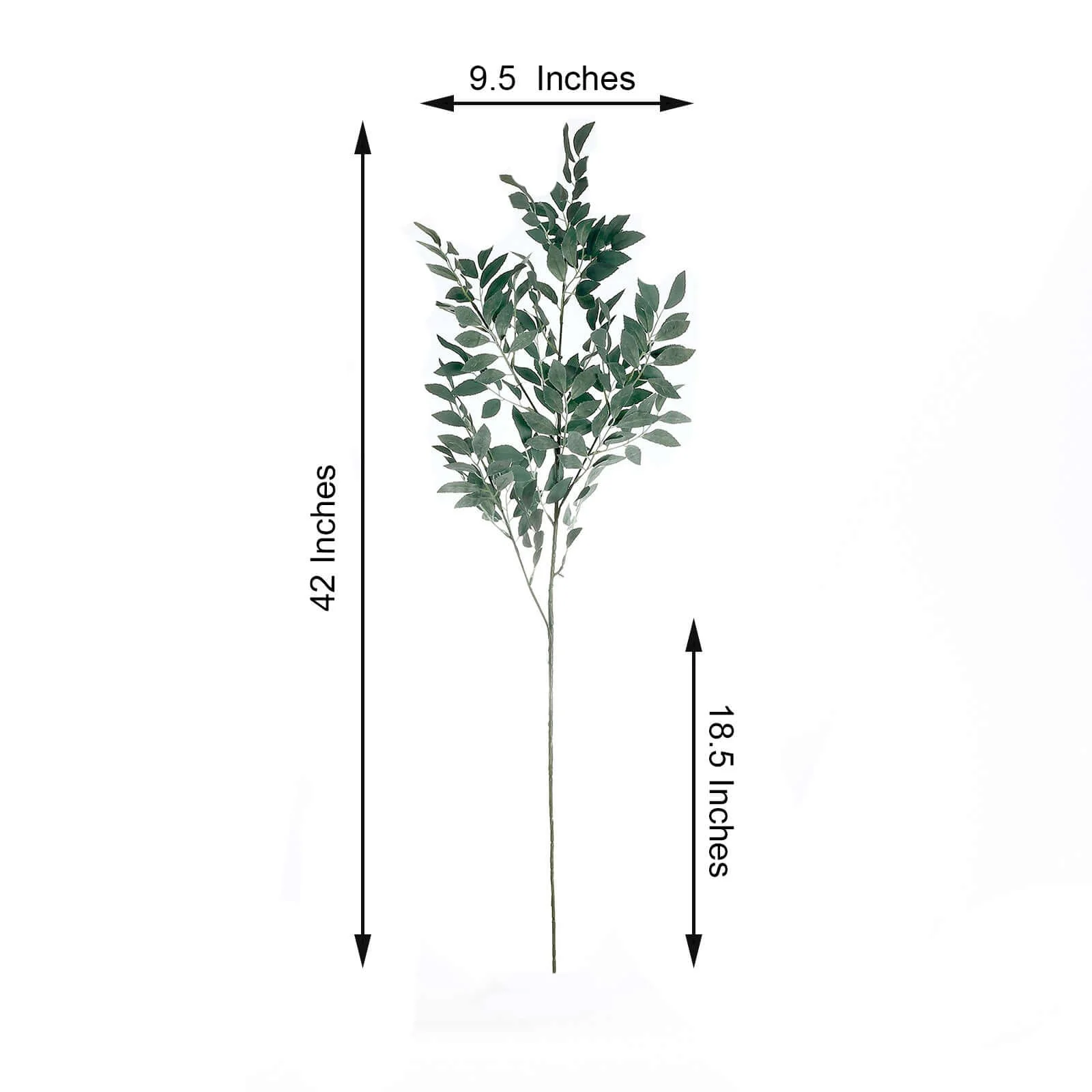 2 Bushes Frosted Green Artificial Silk Plant Stem Vase Fillers, Faux Beech Leaf Branches 42" Tall - Image 3