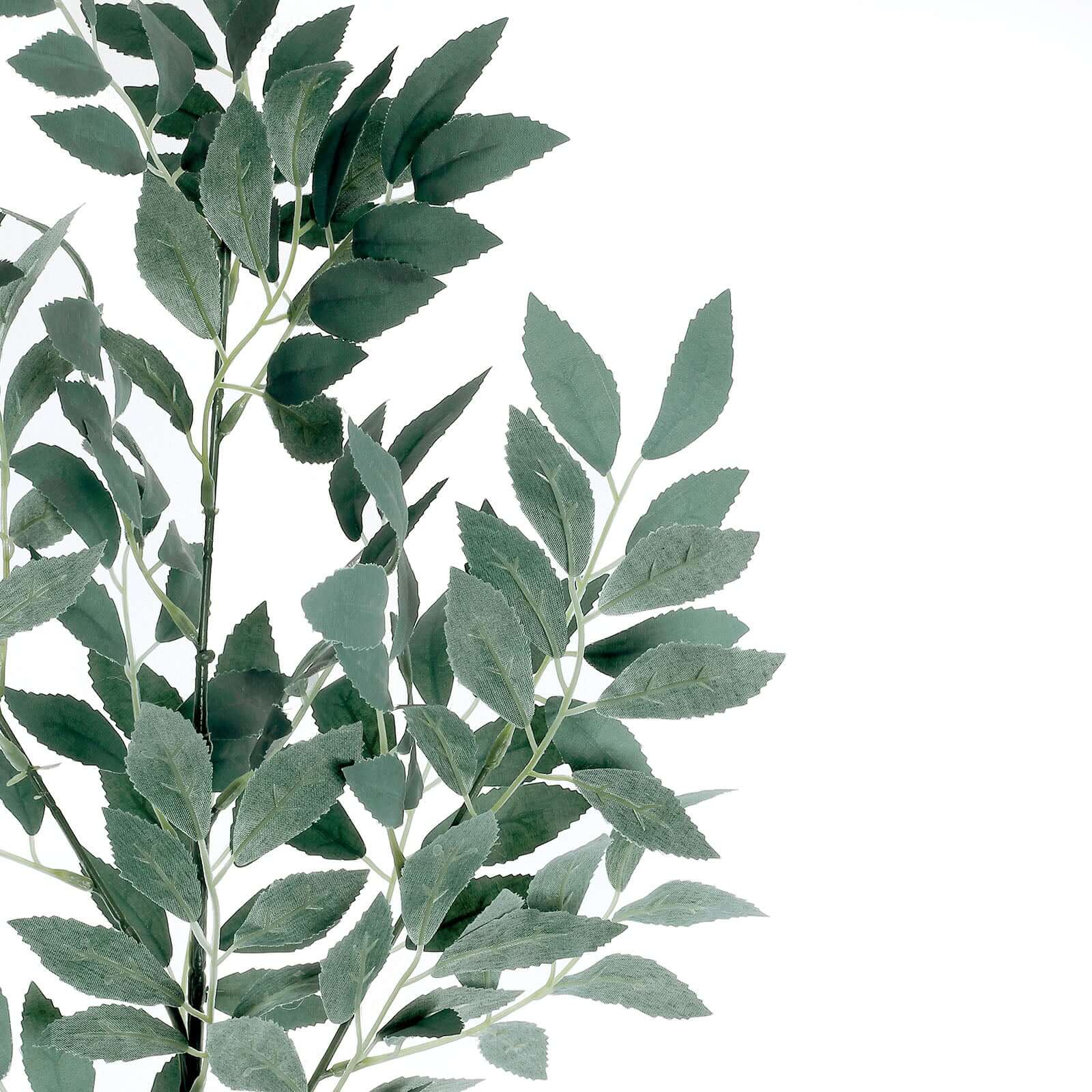 2 Bushes Frosted Green Artificial Silk Plant Stem Vase Fillers, Faux Beech Leaf Branches 42" Tall - Image 8