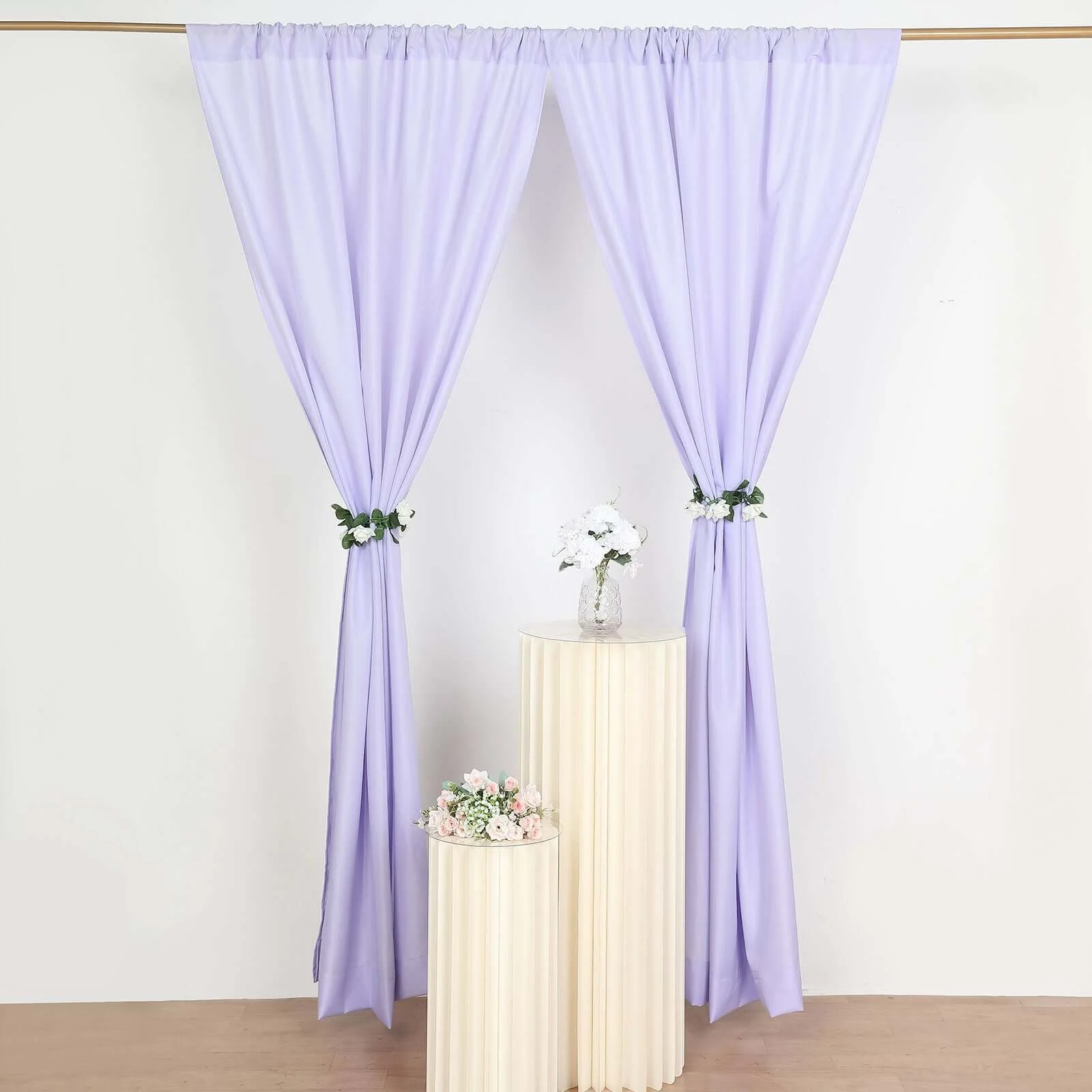 2 Pack 5ftx8ft Lavender Lilac Polyester Backdrop Drape Curtains With Rod Pockets, Event Divider Panels 130GSM - Image 8