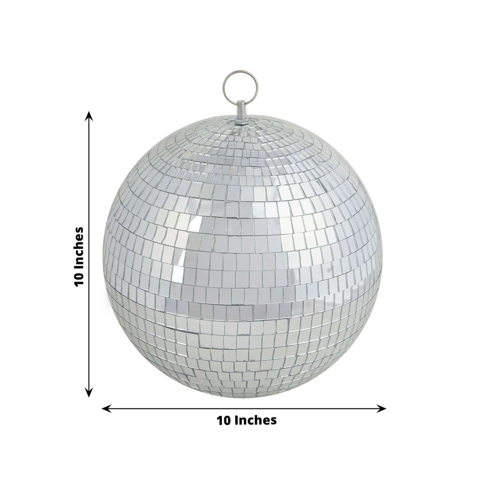2 Pack Silver Foam Disco Mirror Ball With Hanging Swivel Ring, Holiday Party Decor 10" - Image 2