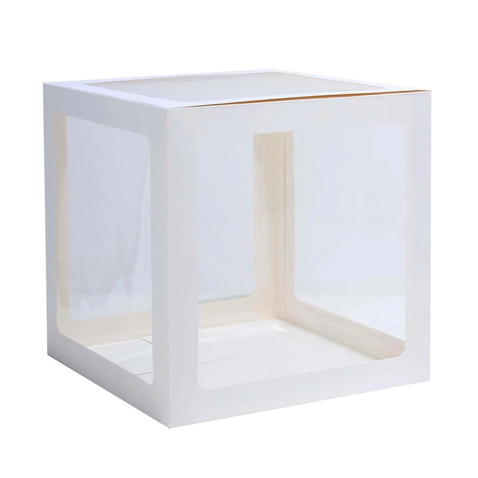 2 Pack White Transparent DIY Balloon Boxes, Baby Shower Party Decoration Boxes 12" - Image 7