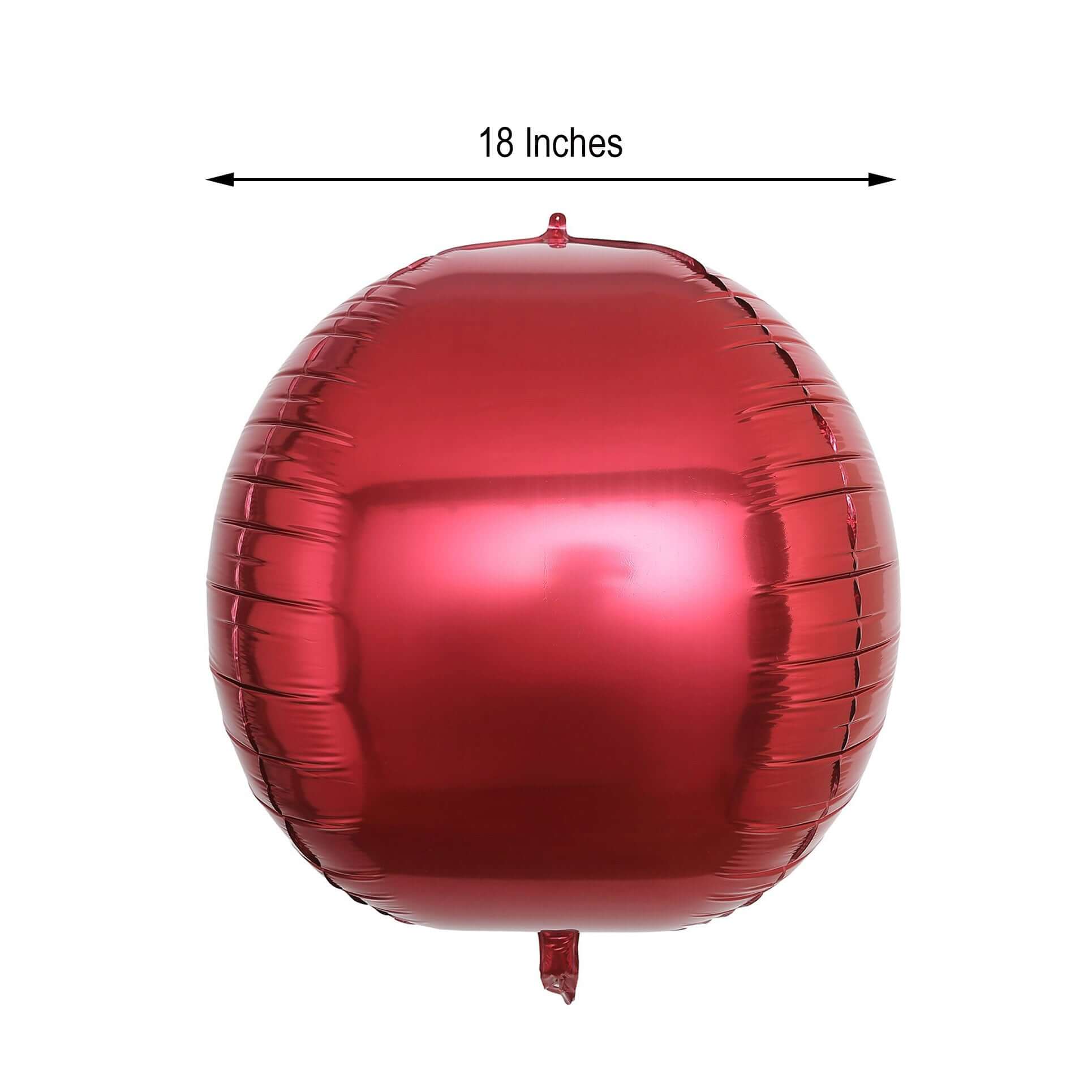 2 Pack Burgundy Sphere Mylar Foil Helium or Air Balloons 18" 4D - Image 3
