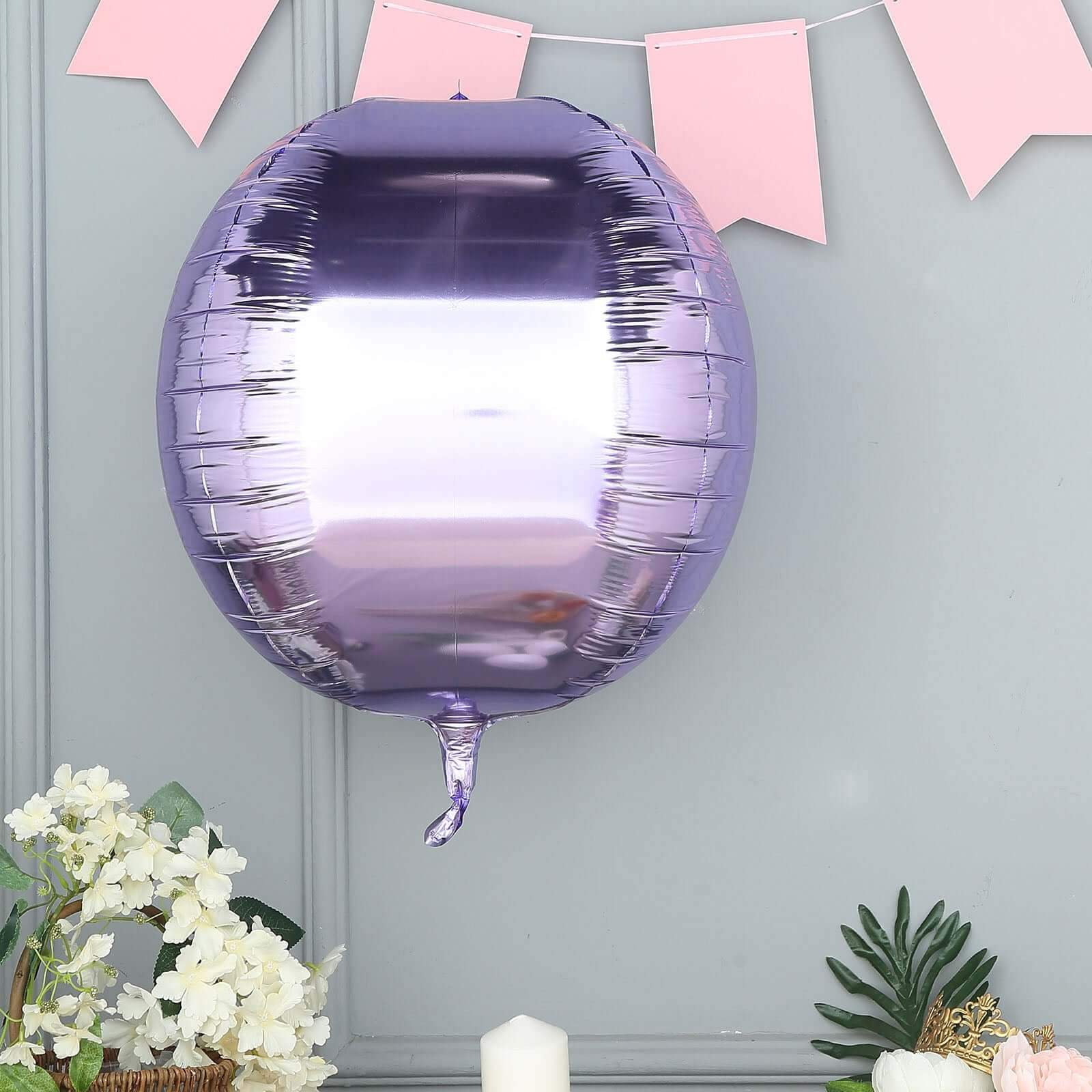 2 Pack Lavender Lilac Sphere Mylar Foil Helium or Air Balloons 18" 4D - Image 2