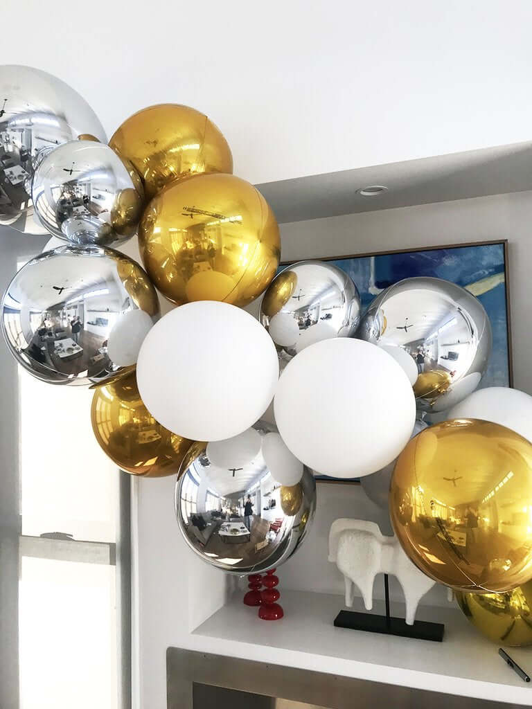 2 Pack Metallic Blue Sphere Mylar Foil Helium or Air Balloons 18" 4D - Image 12
