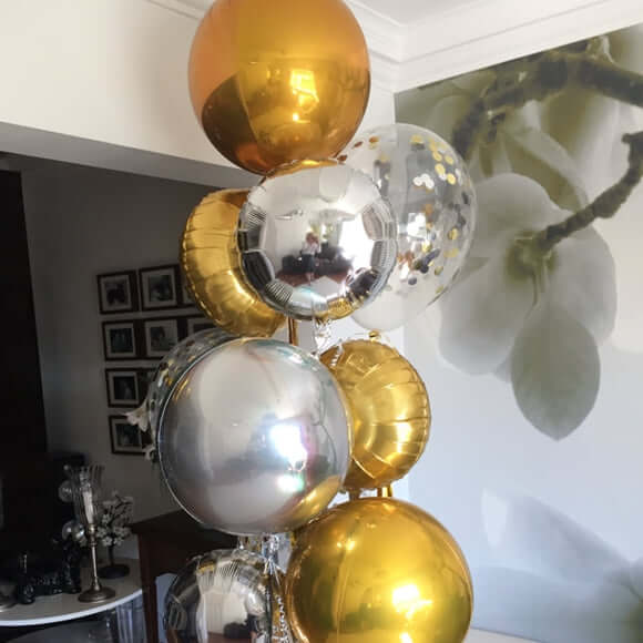 2 Pack Metallic Blue Sphere Mylar Foil Helium or Air Balloons 18" 4D - Image 13