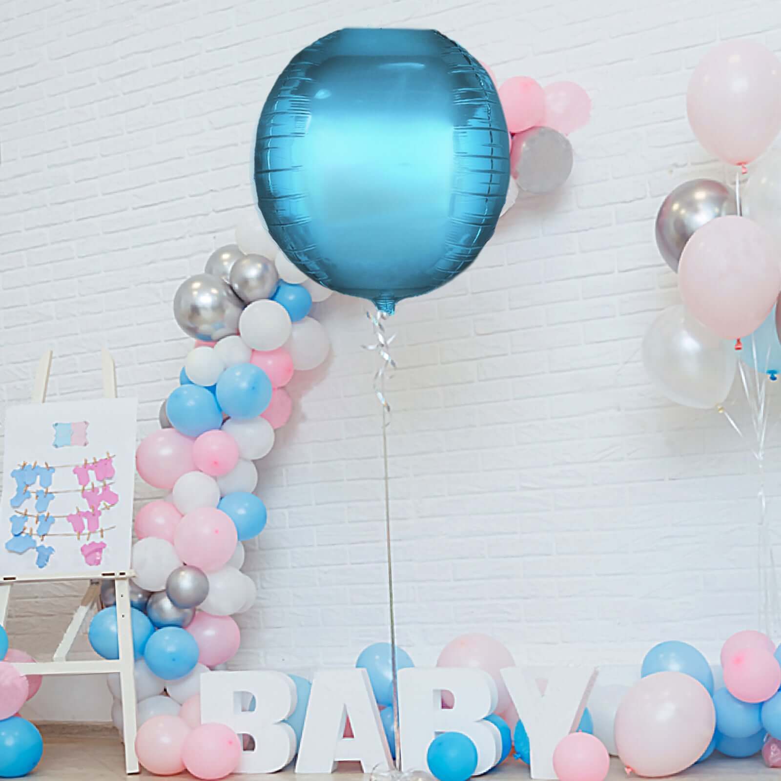 2 Pack Metallic Blue Sphere Mylar Foil Helium or Air Balloons 18" 4D - Image 6