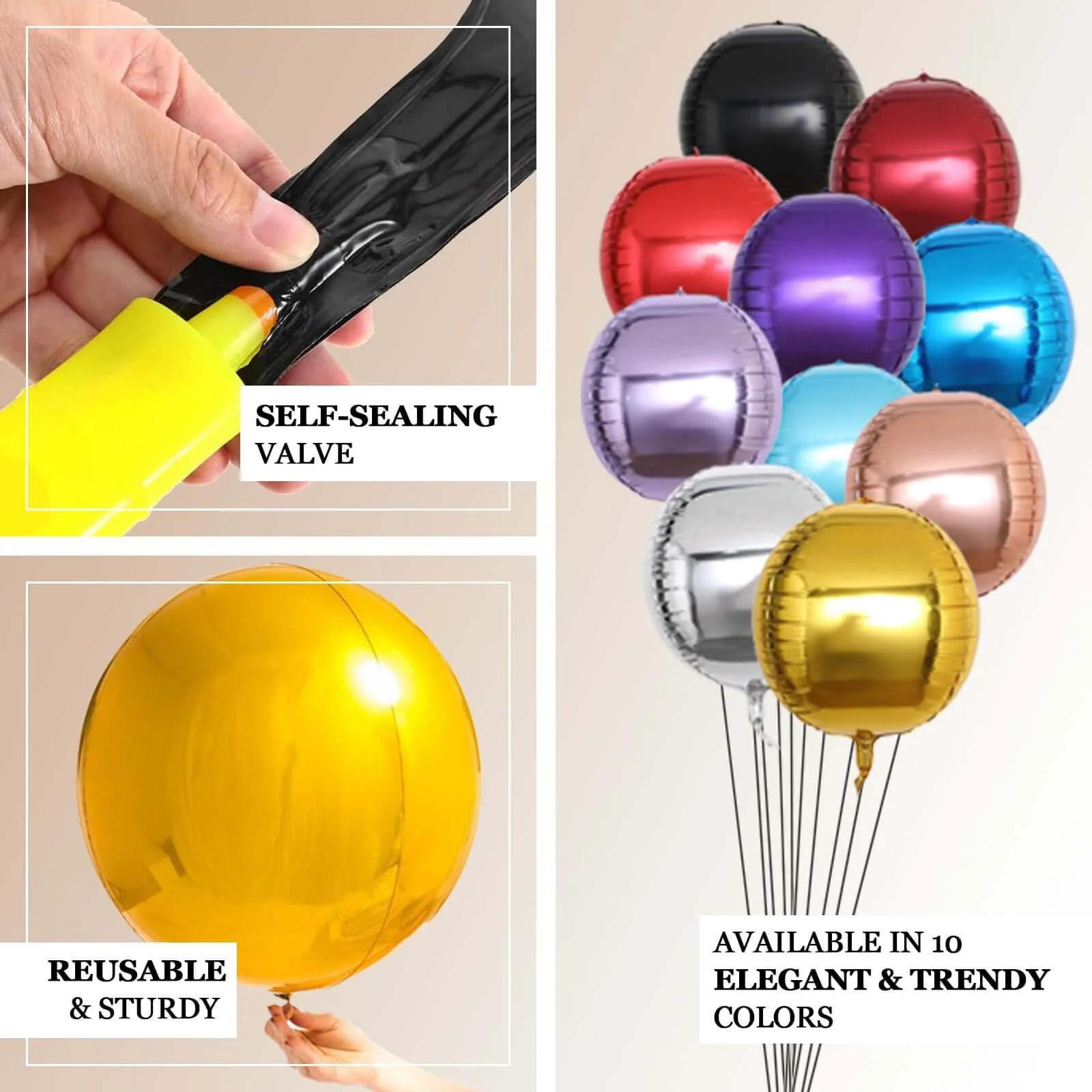 2 Pack Royal Blue Sphere Mylar Foil Helium or Air Balloons 18" 4D - Image 4