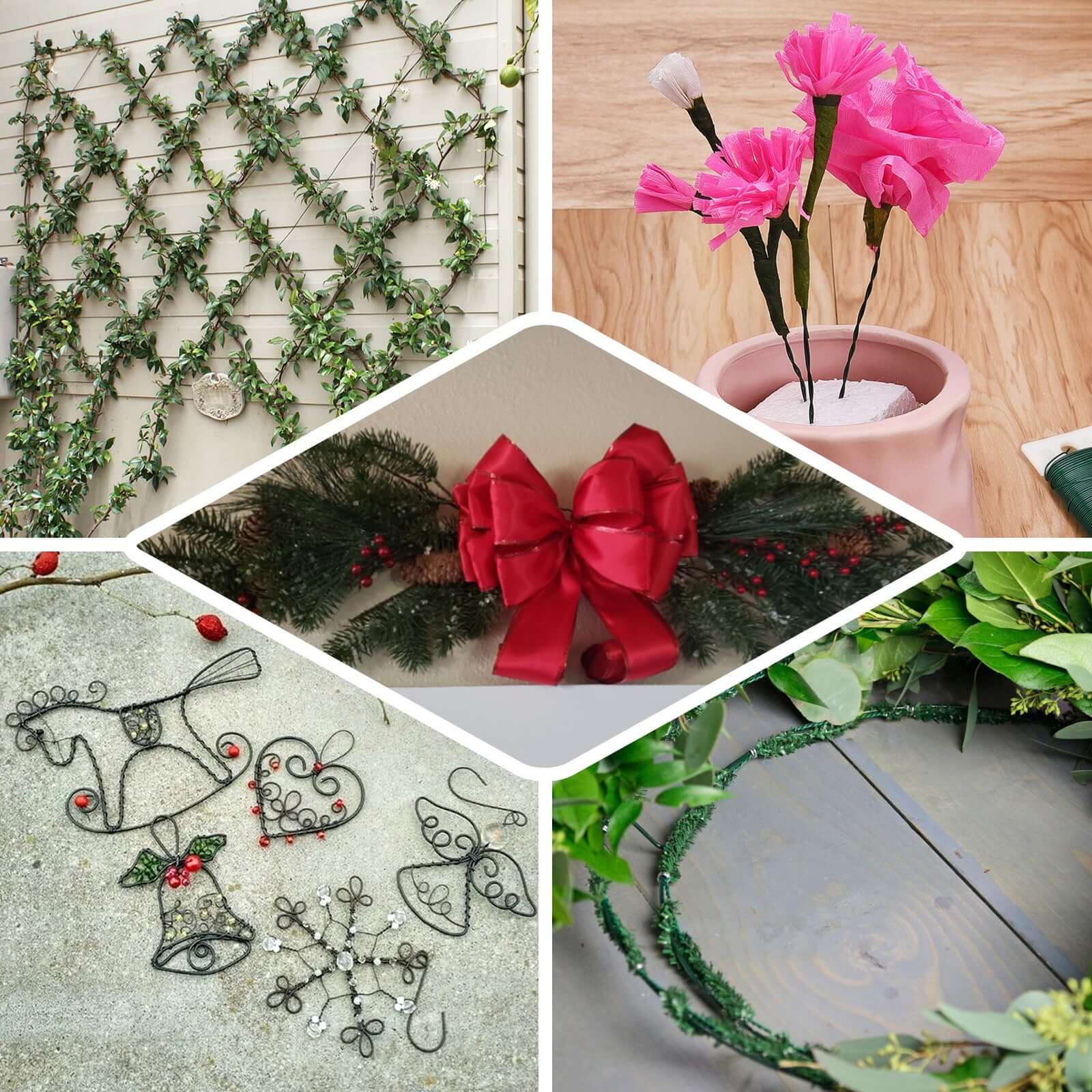 2 Pack Green Floral Wire, DIY Craft Paddle Wire for Flower Arrangements 38 Yards 20 Gauge - Image 4