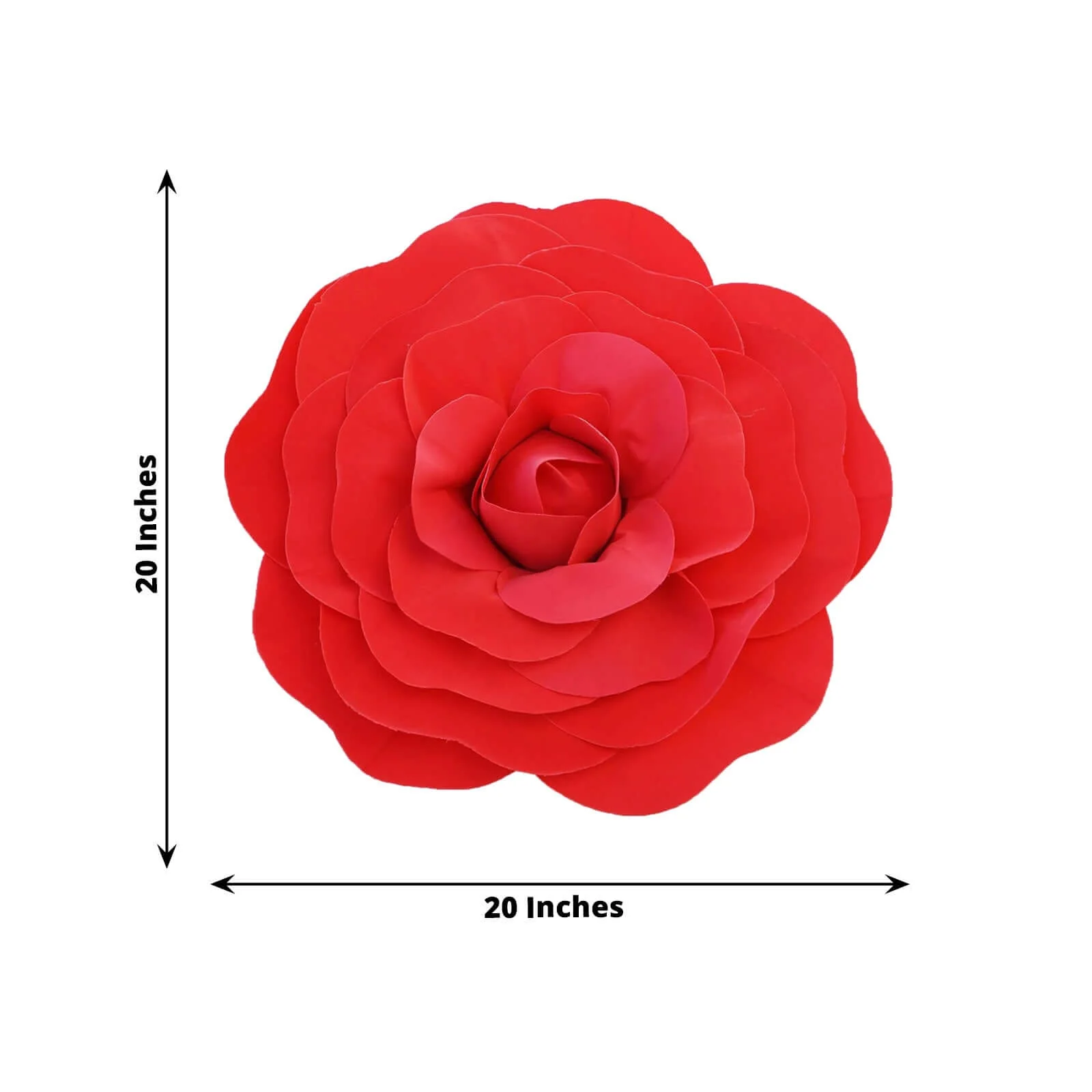 2 Pack Large Red Real Touch Artificial Foam DIY Craft Roses 20" - Image 3