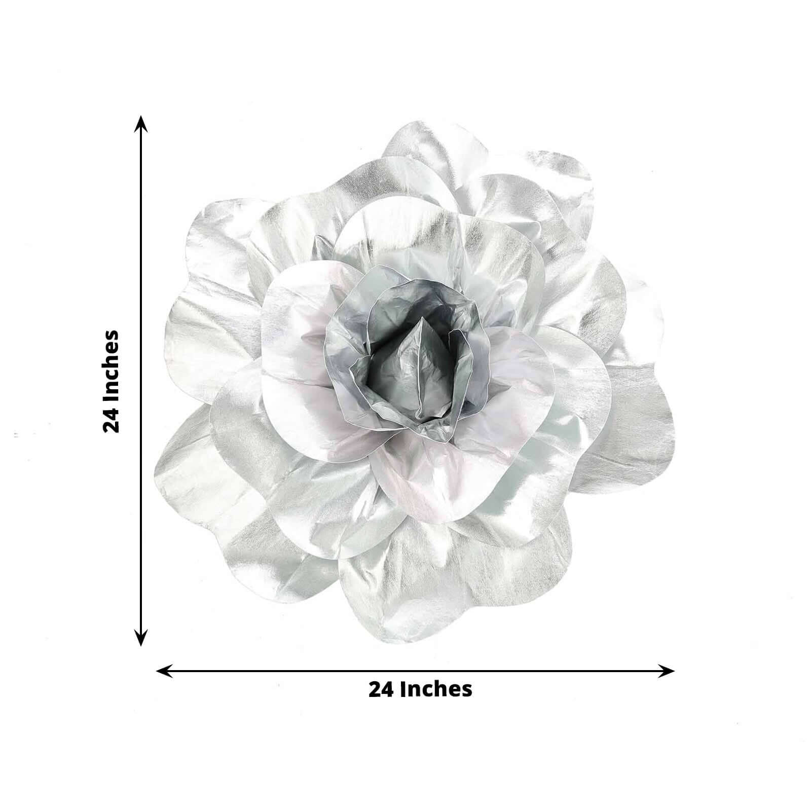 2 Pack Large White Real Touch Artificial Foam DIY Craft Roses 24" - Image 3